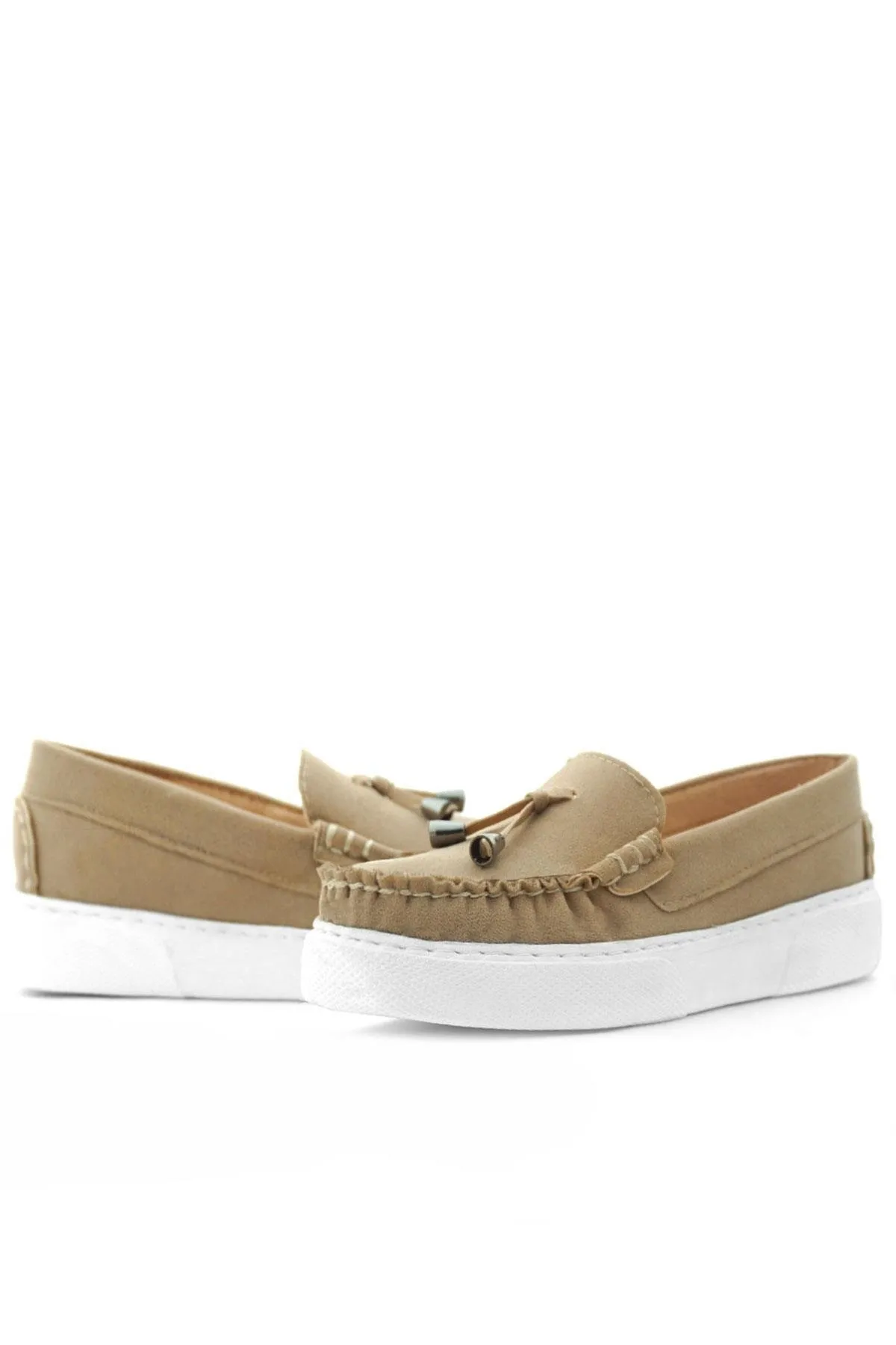 Kum Rengi Süet Ekstra Hafif Çocuk Makosen Ayakkabı