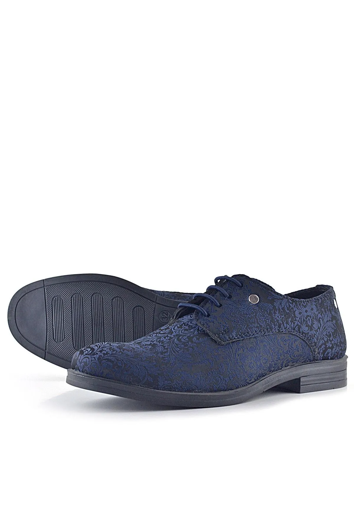 Lacivert Metal Detaylı Takım Elbise Çocuk Klasik Ayakkabı