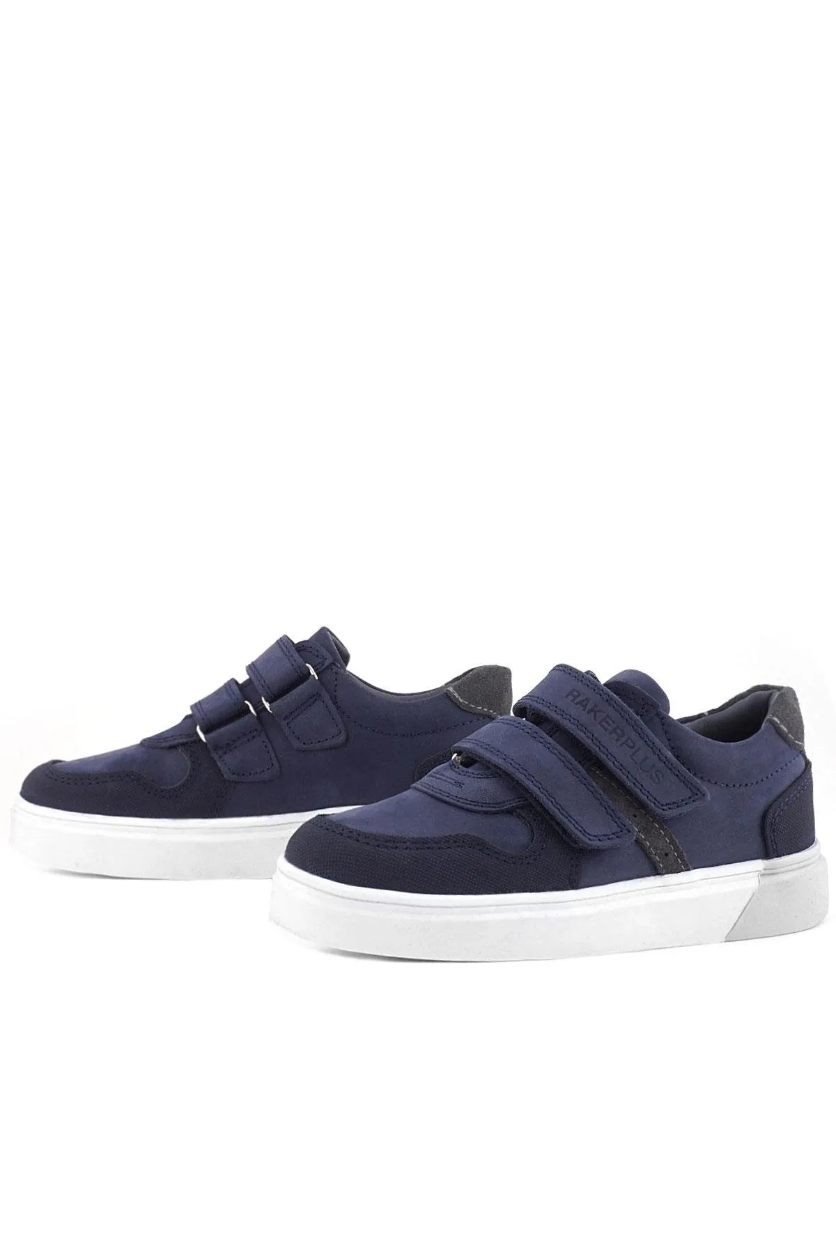 Lacivert Nubuk Cırtlı Hakiki Deri Erkek Çocuk Ayakkabı