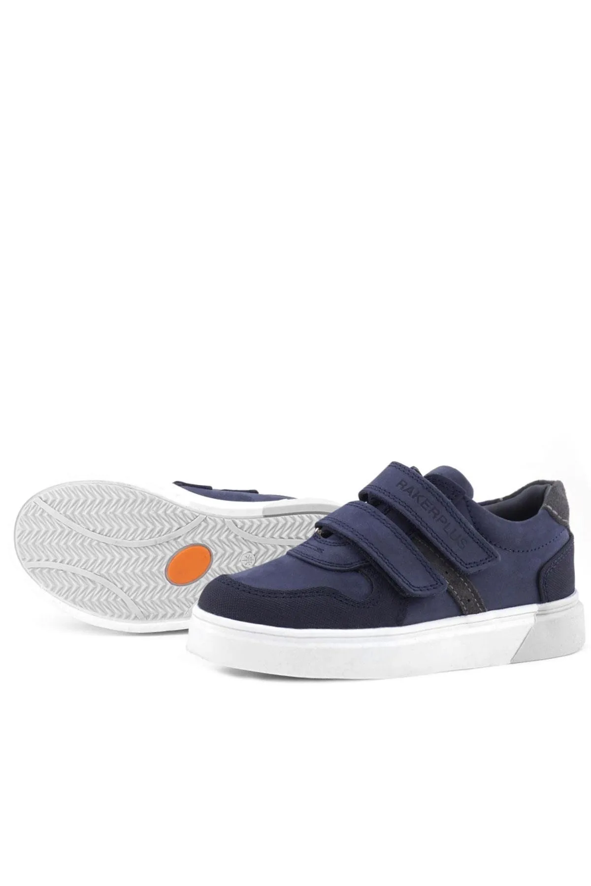 Lacivert Nubuk Cırtlı Hakiki Deri Erkek Çocuk Ayakkabı