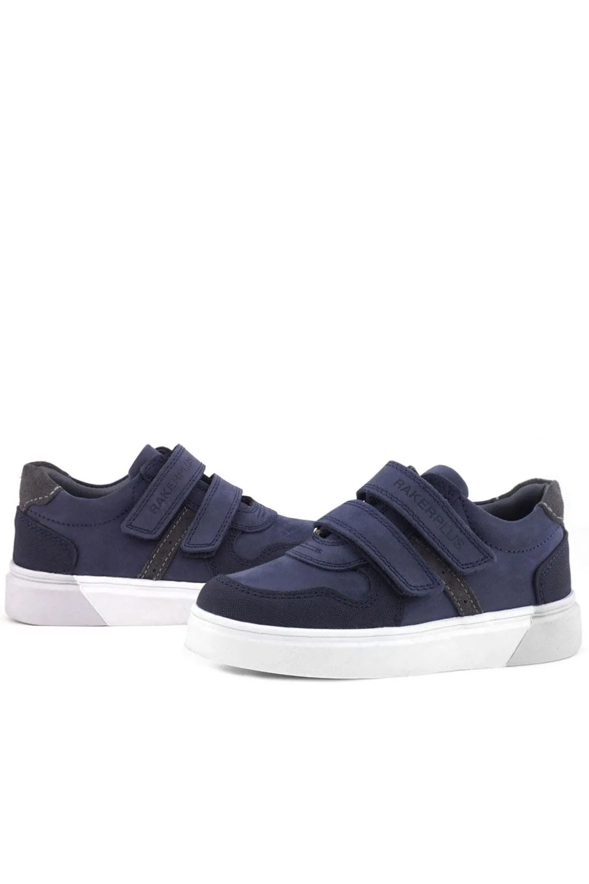 Lacivert Nubuk Cırtlı Hakiki Deri Erkek Çocuk Ayakkabı