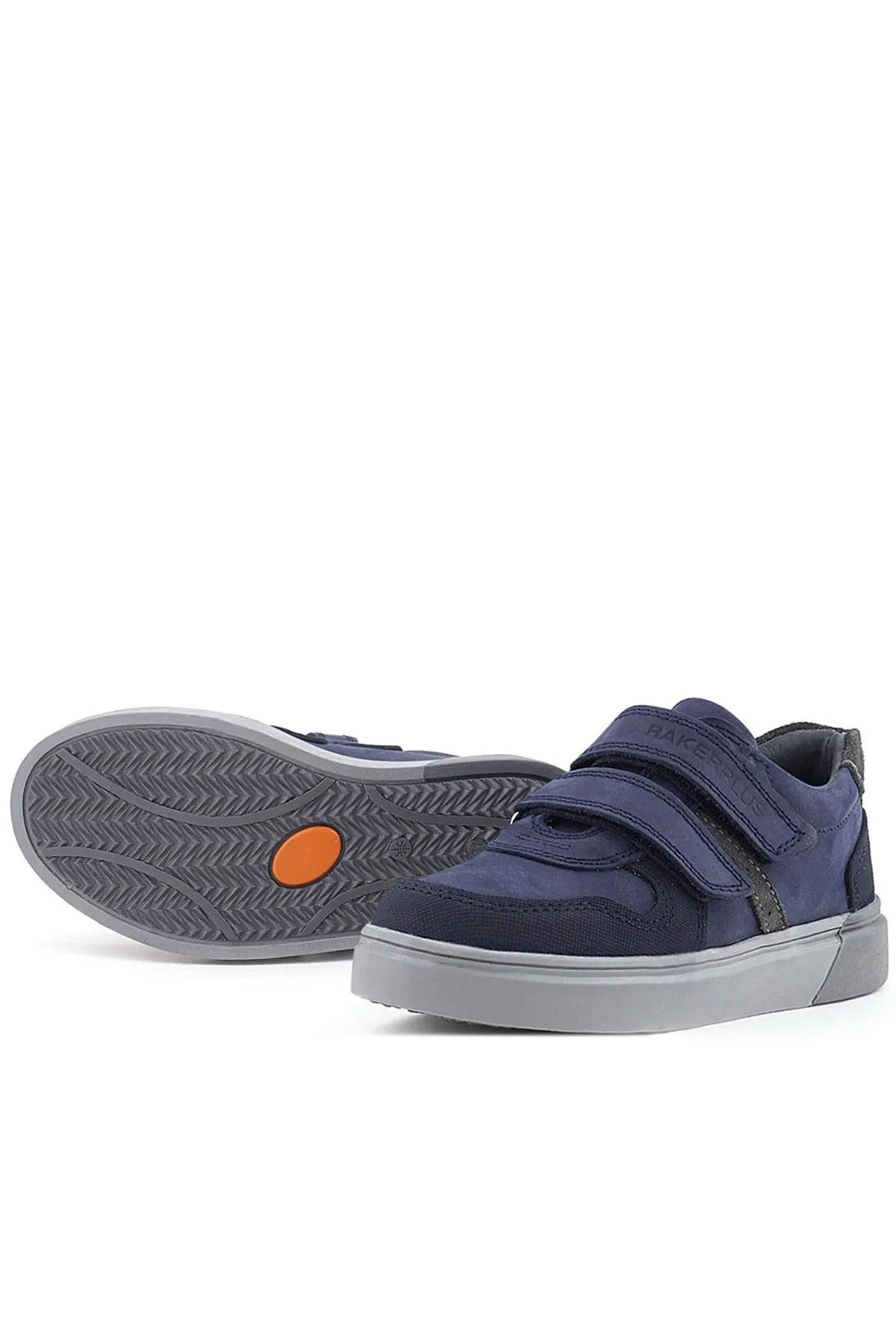 Lacivert Nubuk Cırtlı Hakiki Deri Erkek Çocuk Okul Ayakkabı