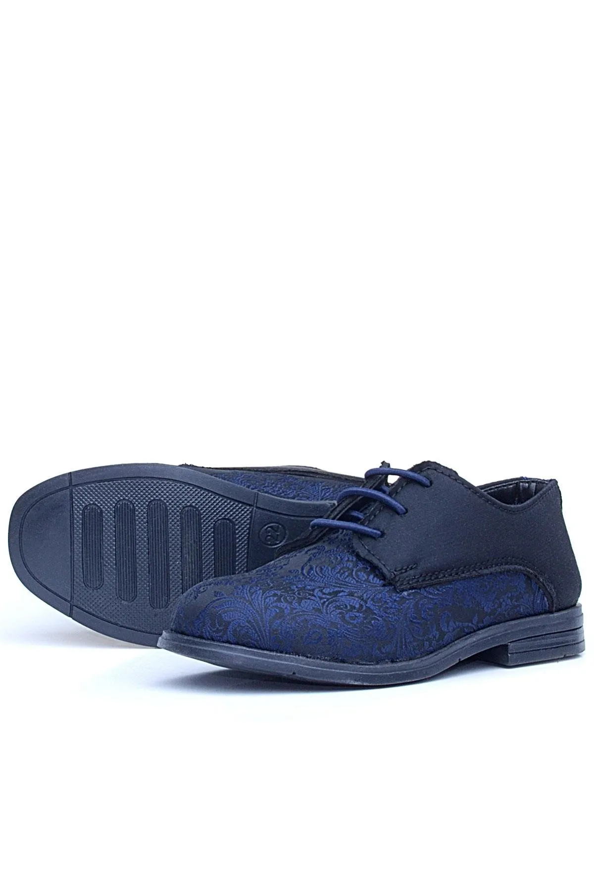 Lacivert Siyah Bağcıklı Takım Elbise Klasik Çocuk Ayakkabı