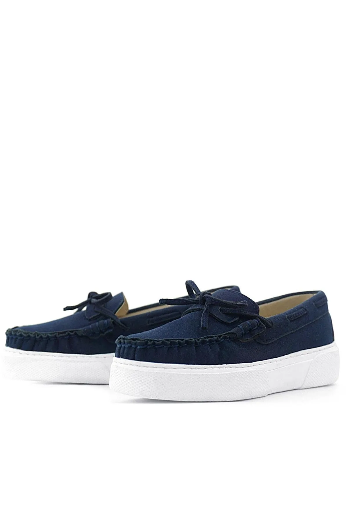 Lacivert Süet Ekstra Hafif Çocuk Makosen Ayakkabı