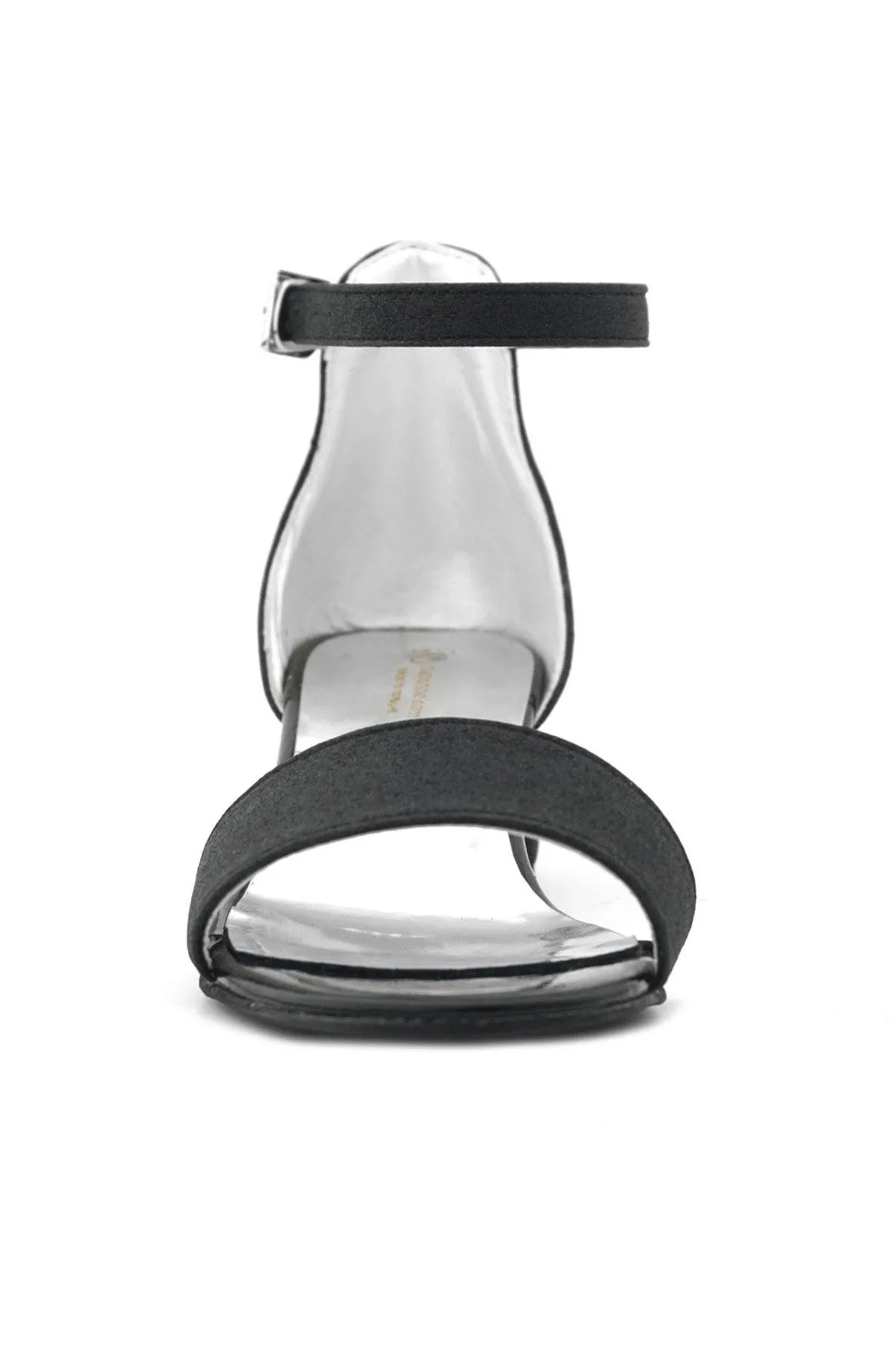 Lilo Simli Siyah Tek Bantlı Kız Çocuk Topuklu Abiye Ayakkabı