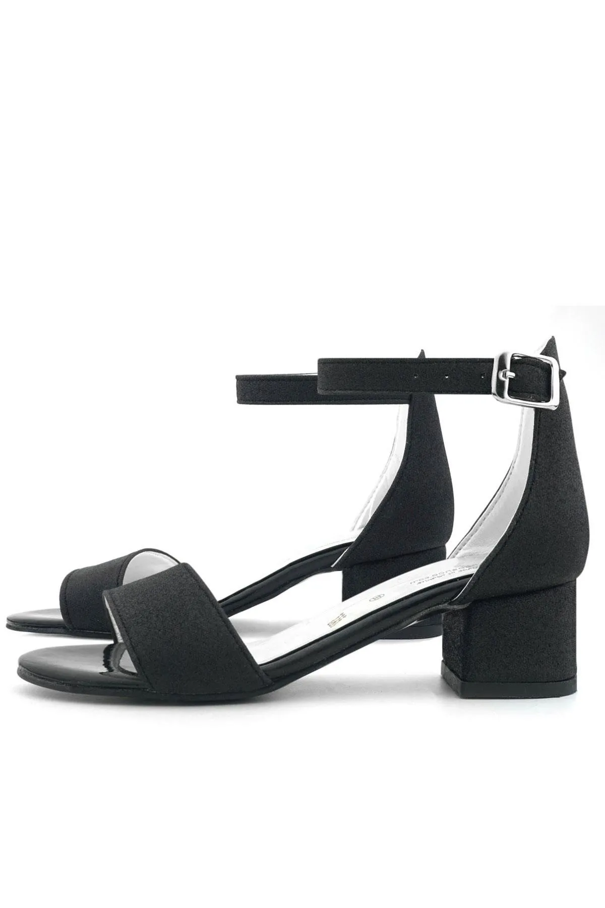 Lilo Simli Siyah Tek Bantlı Kız Çocuk Topuklu Abiye Ayakkabı