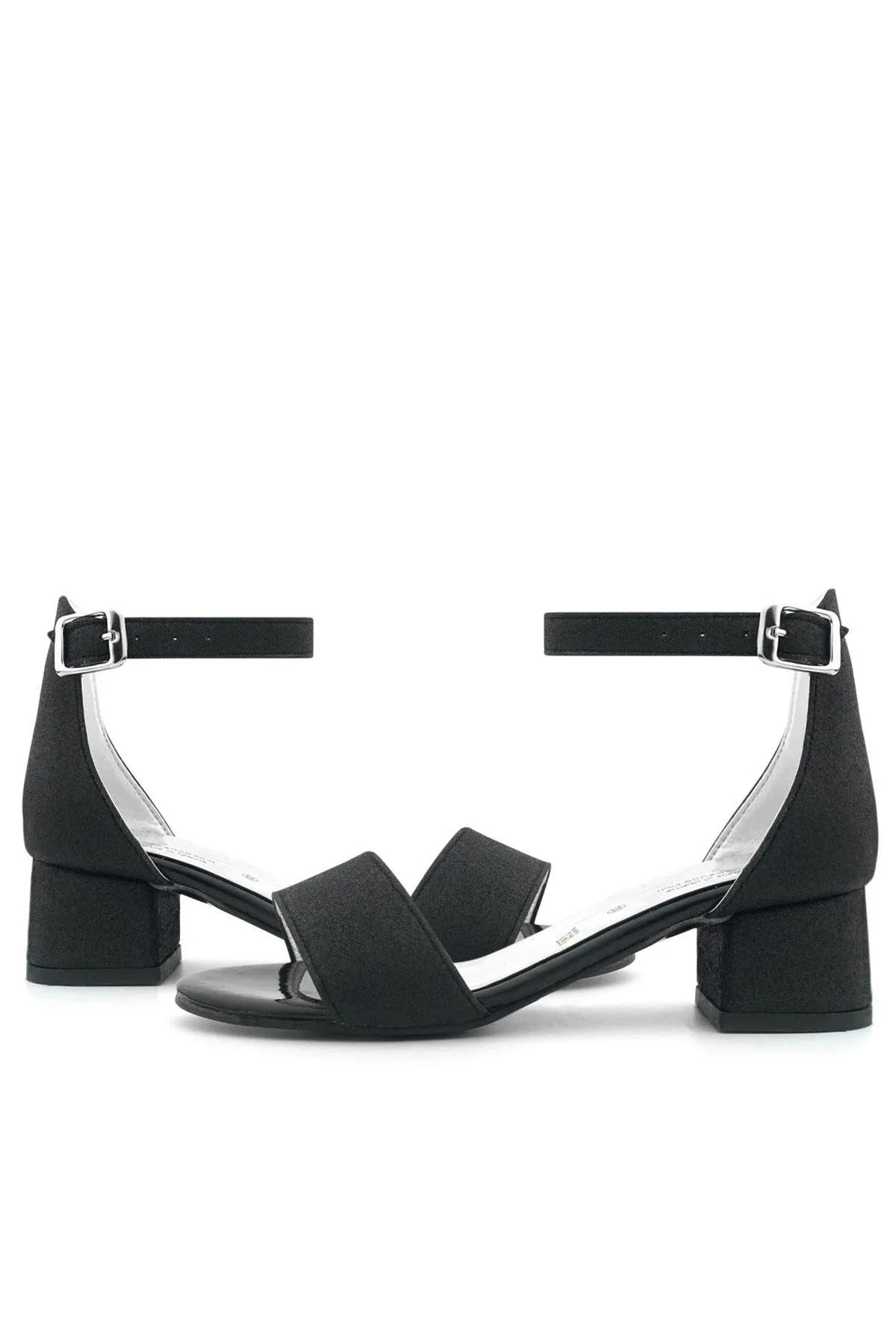 Lilo Simli Siyah Tek Bantlı Kız Çocuk Topuklu Abiye Ayakkabı