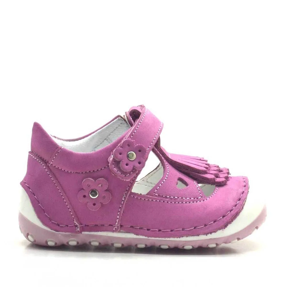 Nino Hakiki Deri Açık Pembe Cırtlı Yazlık İlk Adım Ayakkabı