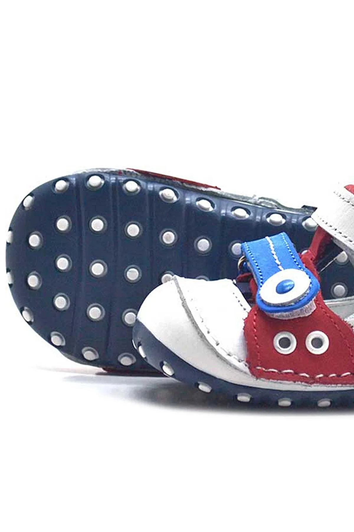 Nino Hakiki Deri Beyaz Cırtlı Yazlık İlk Adım Ayakkabı