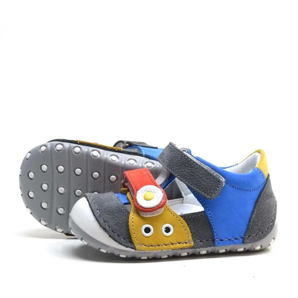 Nino Hakiki Deri Renkli Cırtlı Yazlık İlk Adım Ayakkabı