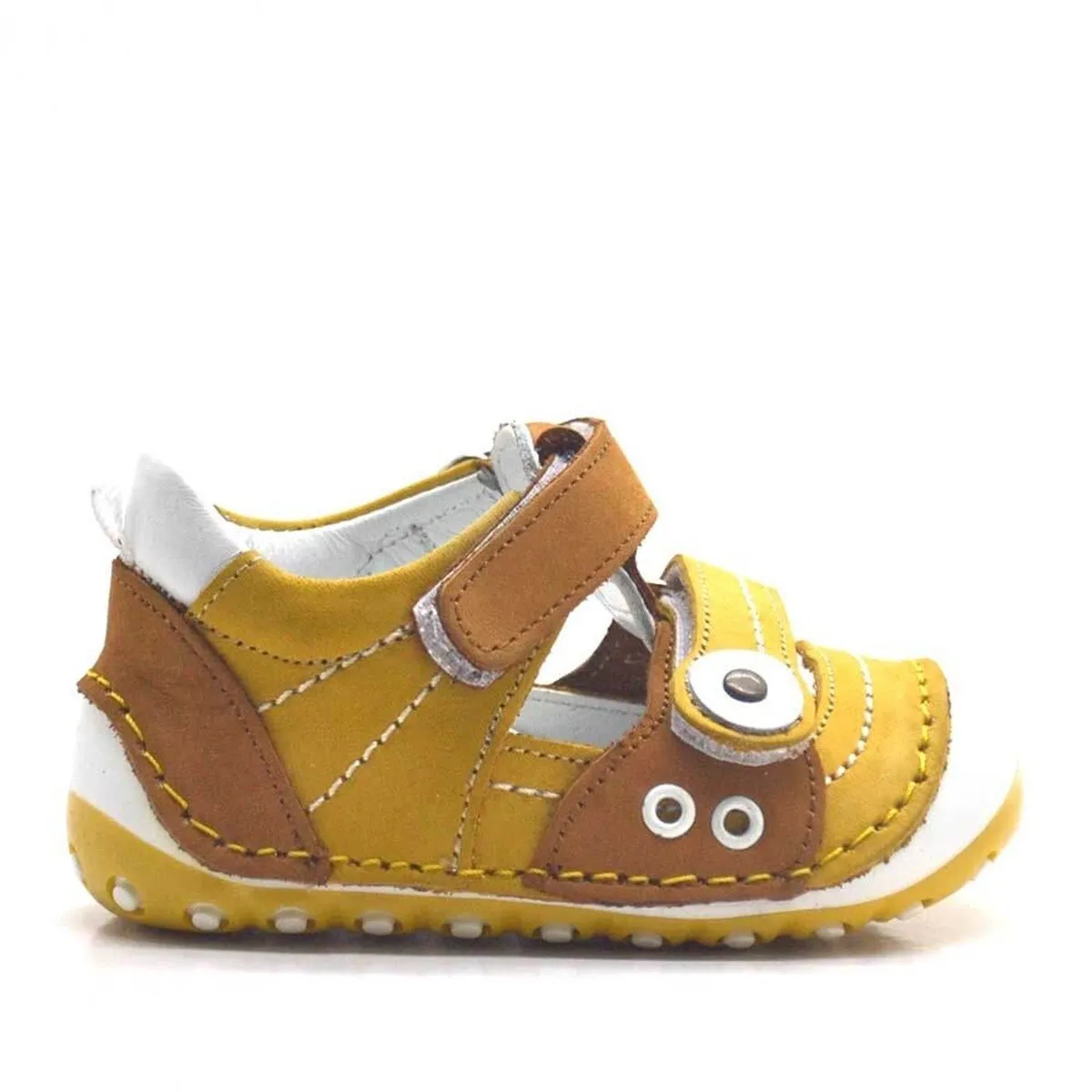 Nino Hakiki Deri Sarı Nubuk Cırtlı Yazlık İlk Adım Ayakkabı