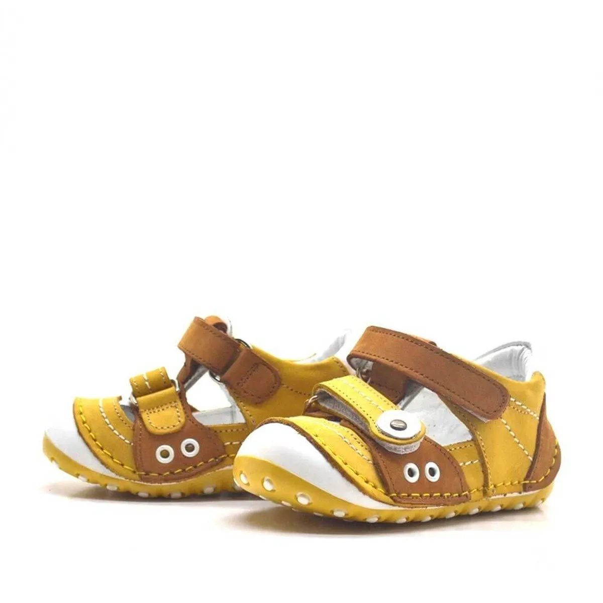 Nino Hakiki Deri Sarı Nubuk Cırtlı Yazlık İlk Adım Ayakkabı