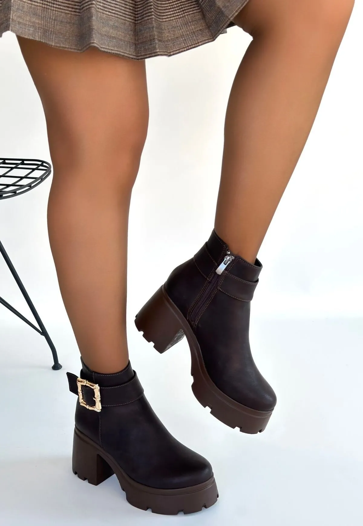 Pinma Acı Kahve Cilt Topuklu Bot