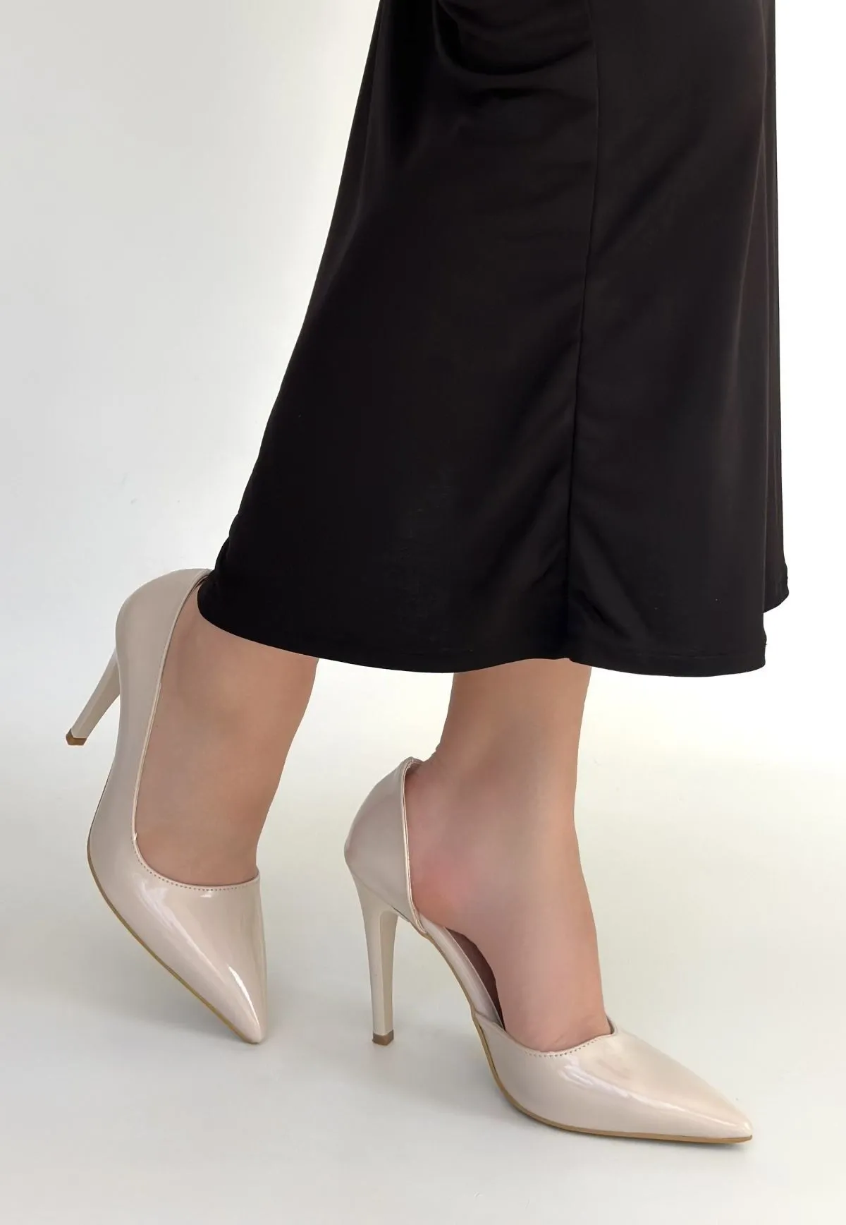 Pley Bej Rugan Stiletto Ayakkabı