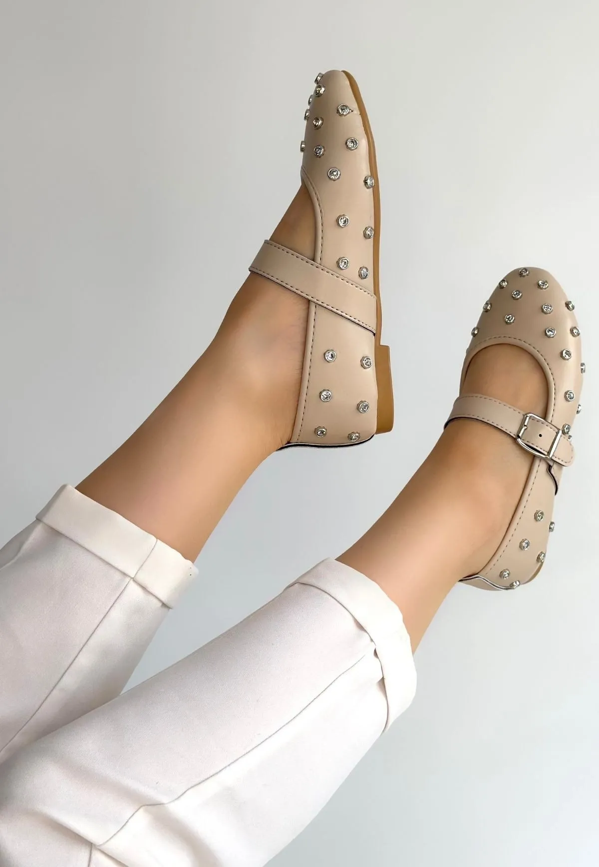 Ritta Bej Cilt Kemerli Babet Ayakkabı