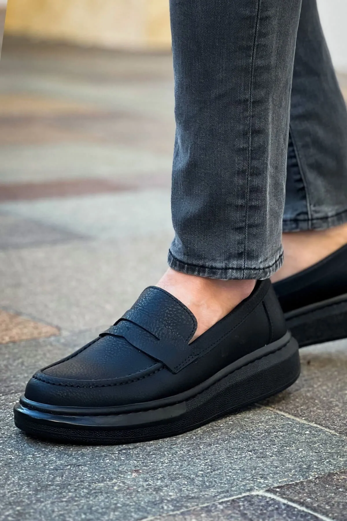 Robert - Rs615 Siyah  Erkek Loafer Ayakkabı Sıyah St