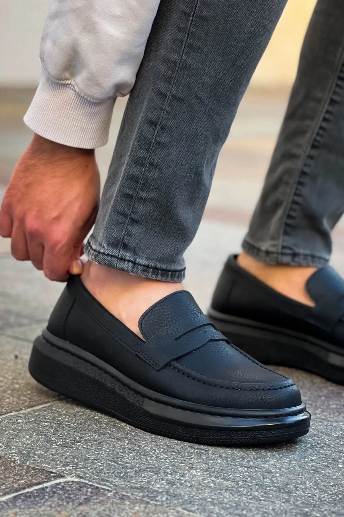 Robert - Rs615 Siyah  Erkek Loafer Ayakkabı Sıyah St