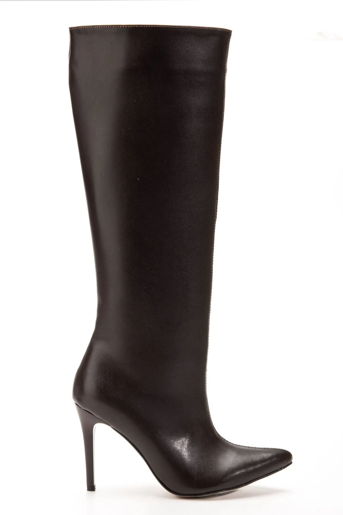 S-2007 Kahve Fermuarlı Günlük Bayan Çizme