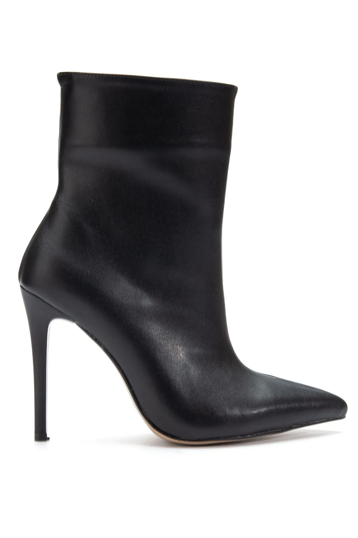 S-2008 Siyah Fermuarlı Sivri Burun İnce Topuk Günlük Kadın Bot