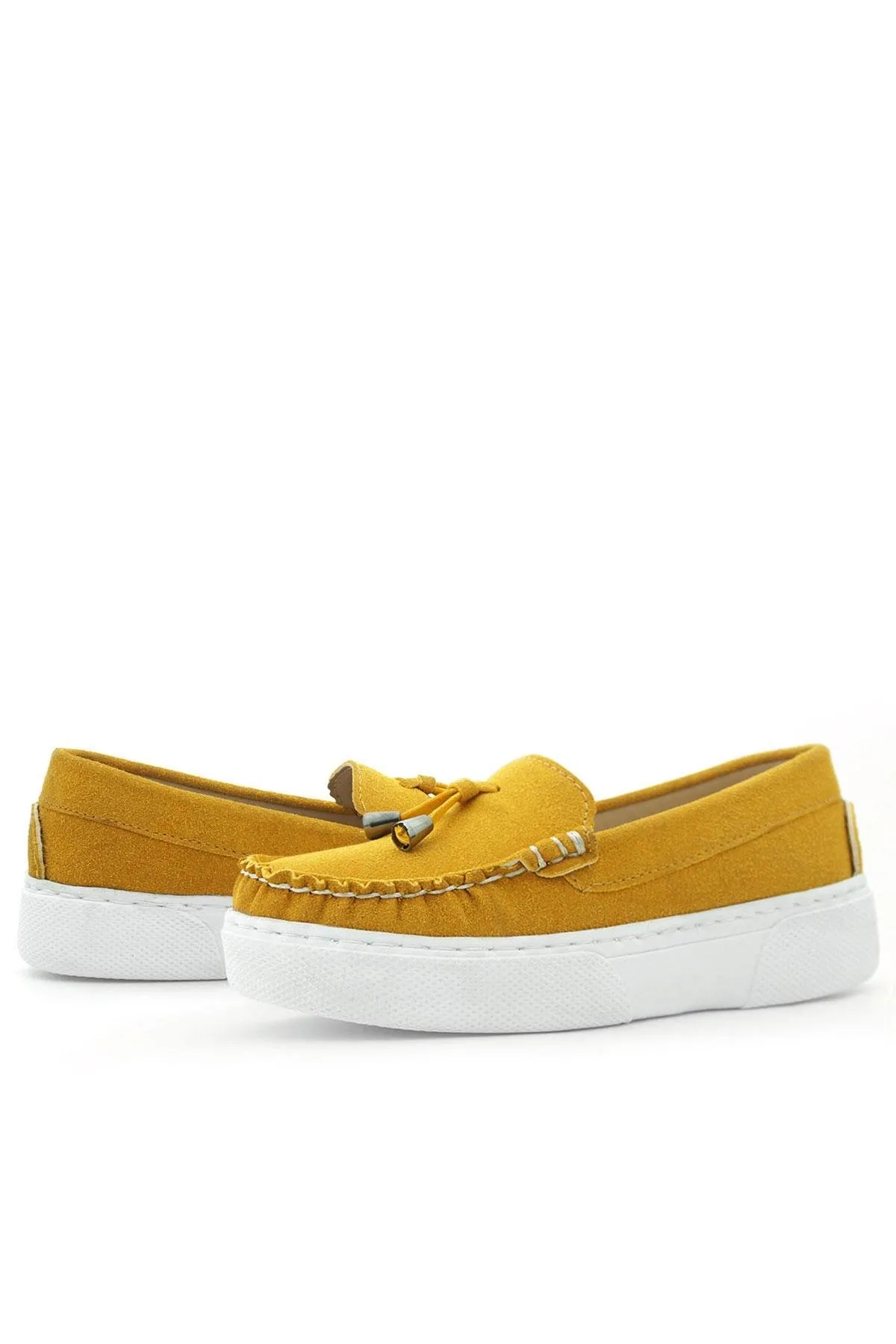 Sarı Süet Ekstra Hafif Çocuk Makosen Ayakkabı