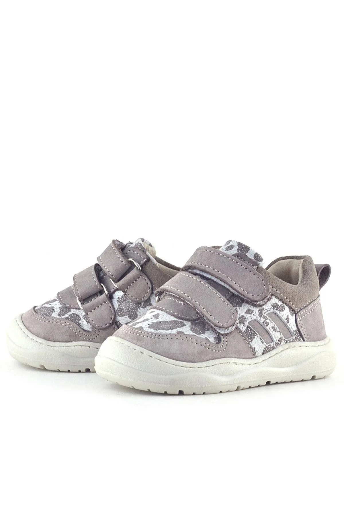 Schaggy Hakiki Deri Bej Desenli Bebek Spor Ayakkabı
