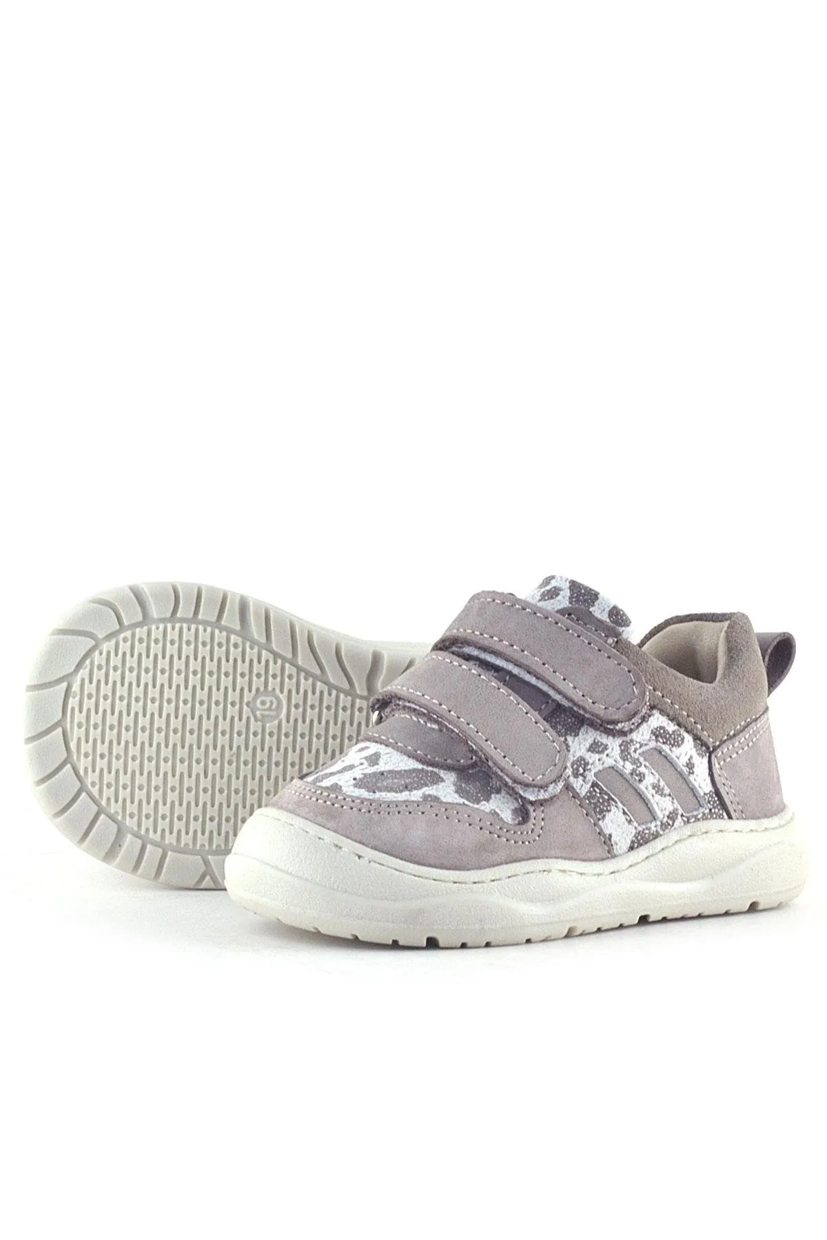 Schaggy Hakiki Deri Bej Desenli Bebek Spor Ayakkabı