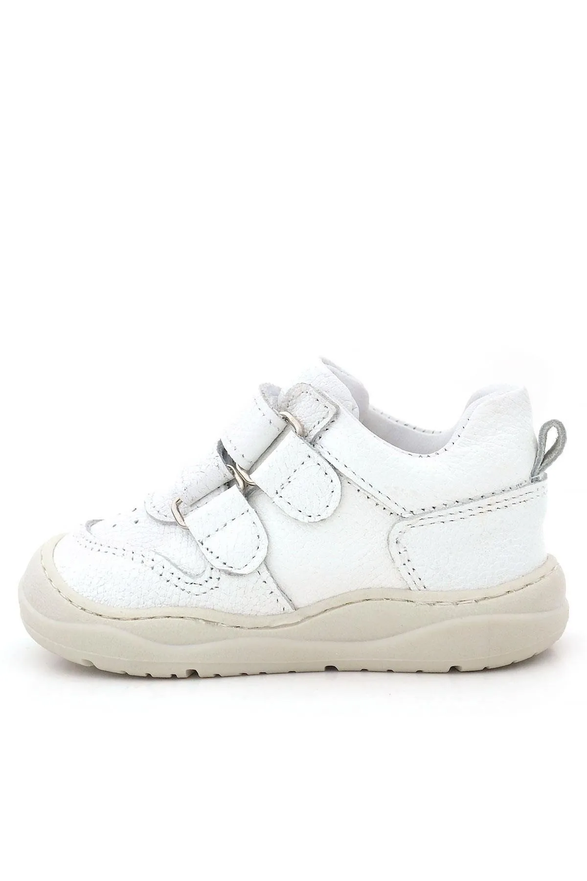 Schaggy Hakiki Deri Beyaz Cırtlı Bebek Spor Ayakkabı