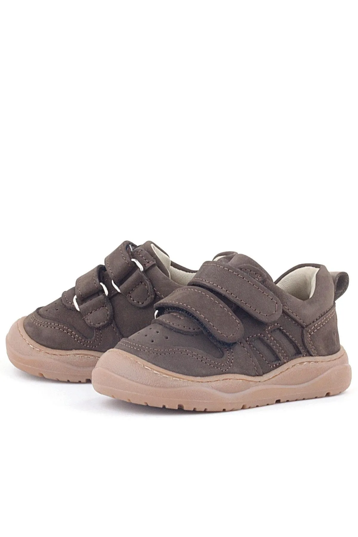 Schaggy Hakiki Deri Koyu Kahve Cırtlı Bebek Spor Ayakkabı