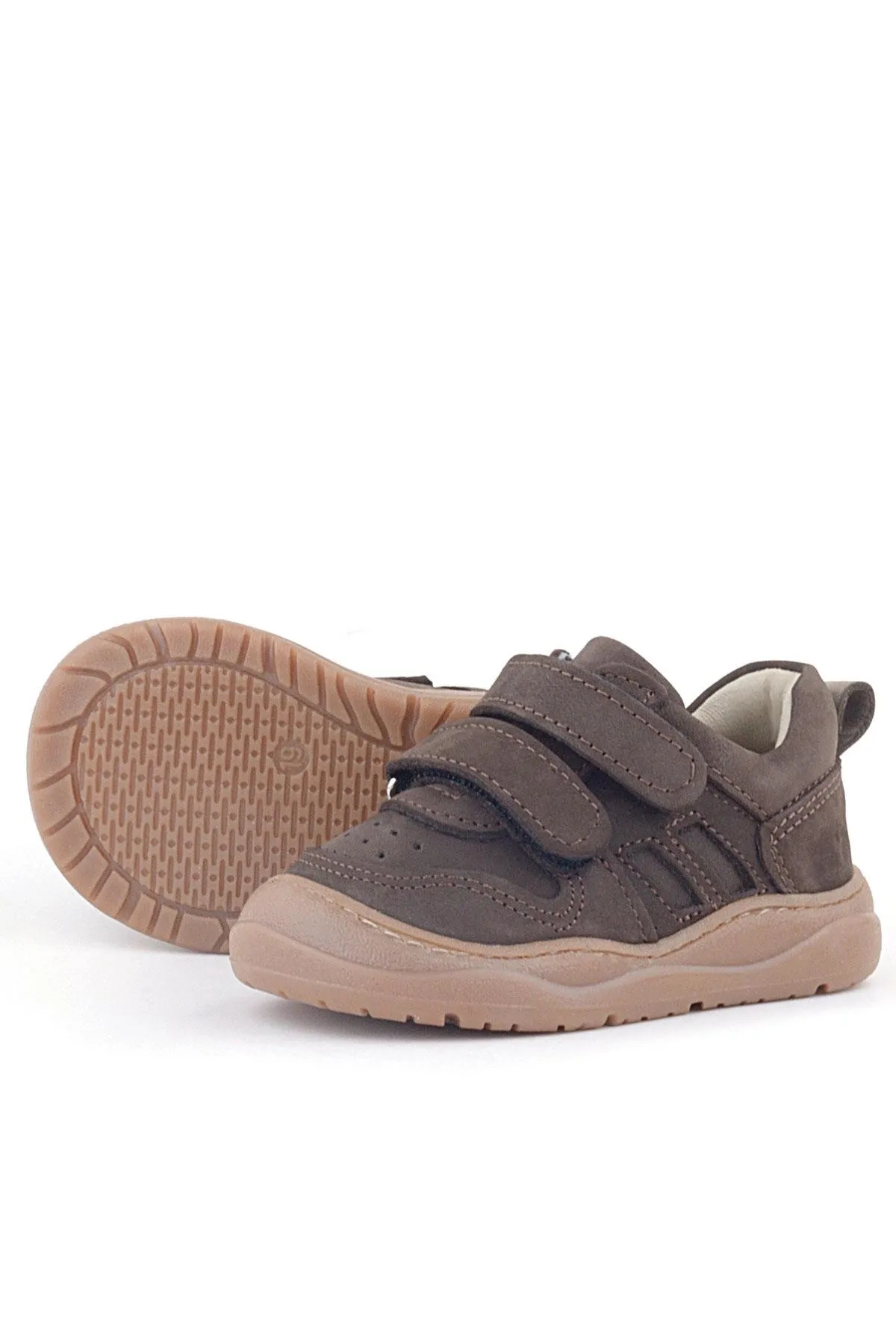 Schaggy Hakiki Deri Koyu Kahve Cırtlı Bebek Spor Ayakkabı