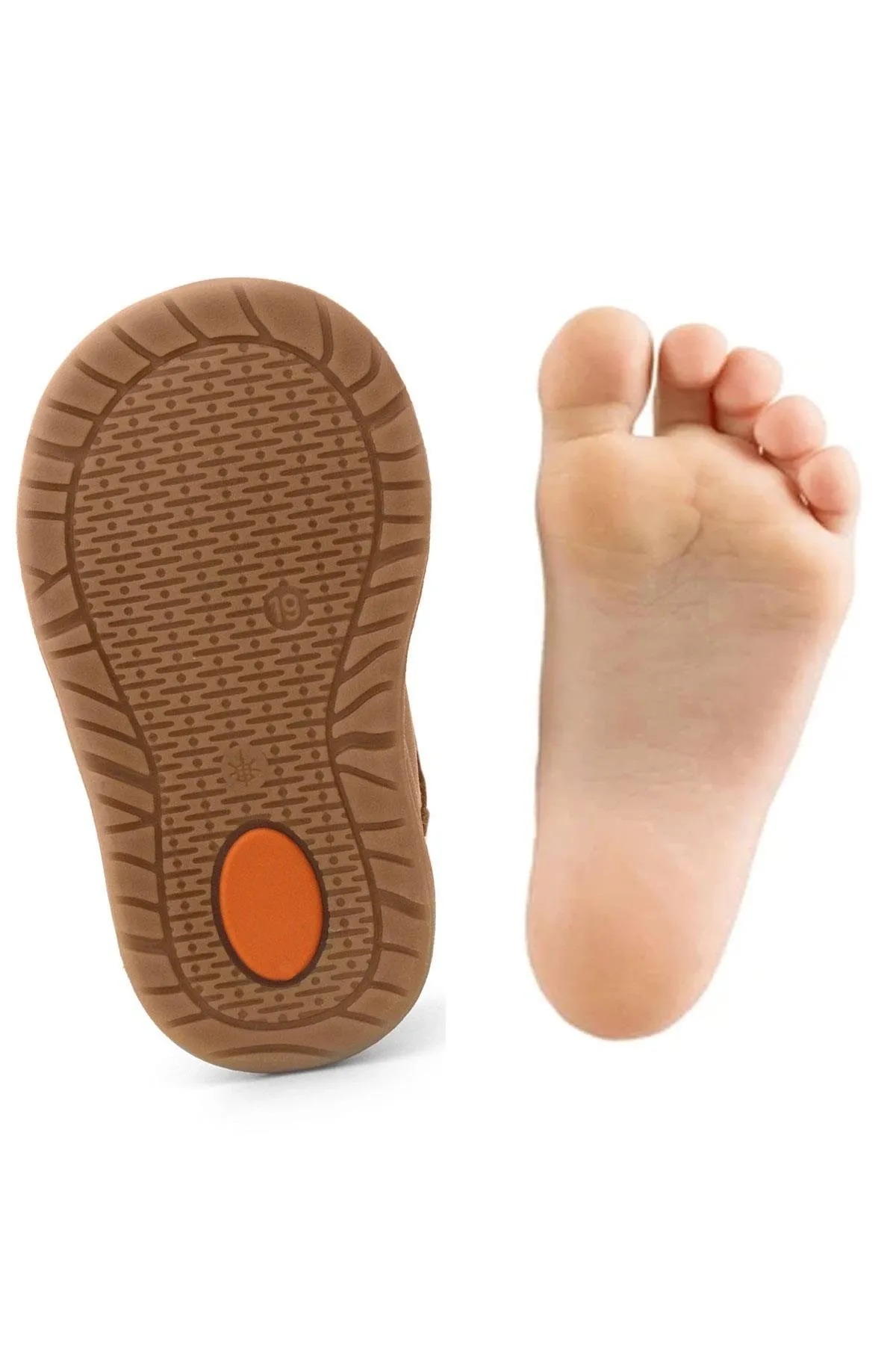 Schaggy Hakiki Deri Koyu Kahve Cırtlı Bebek Spor Ayakkabı