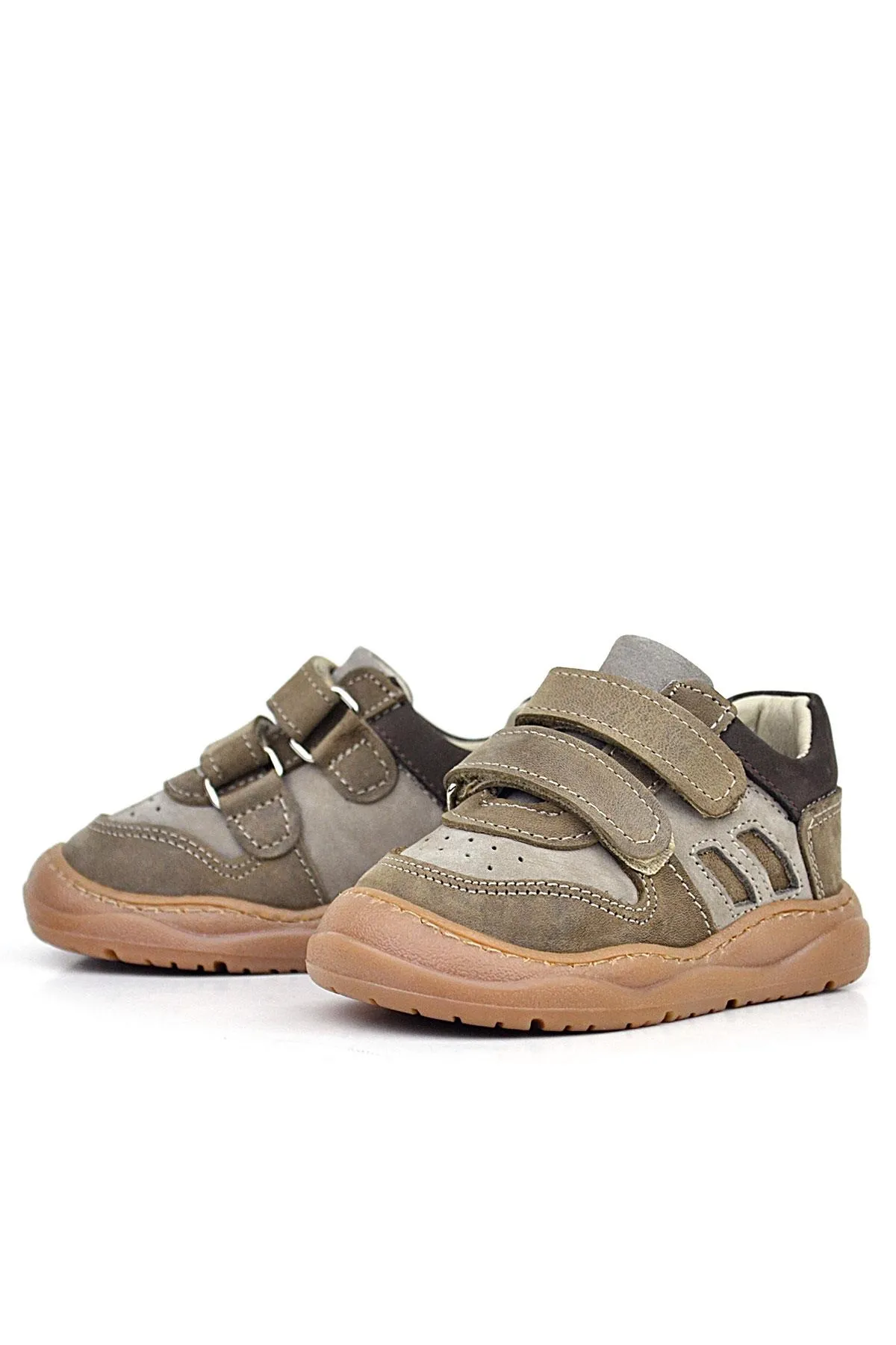 Schaggy Hakiki Deri Kum Gri Bebek Spor Ayakkabı