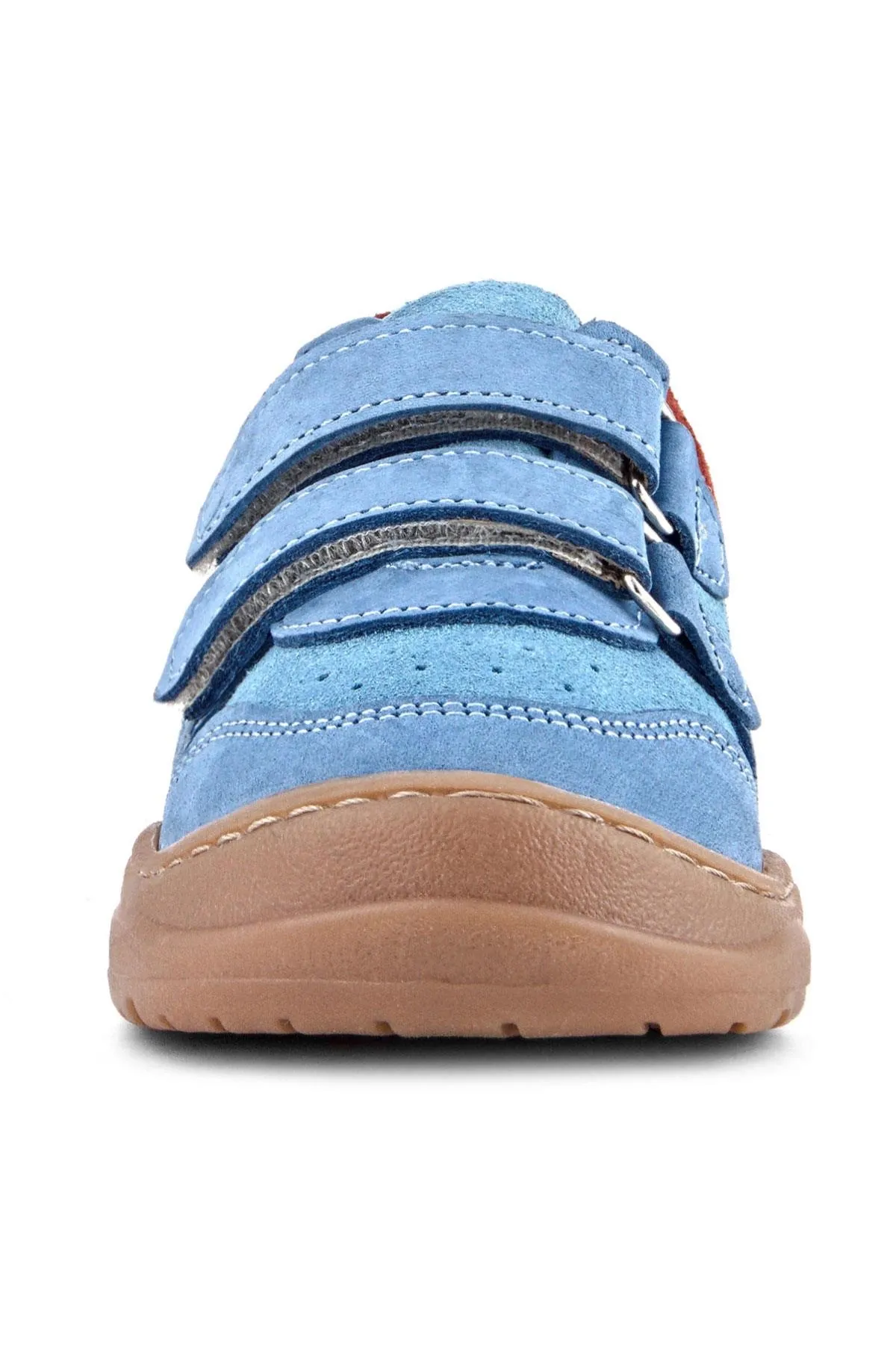 Schaggy Hakiki Deri Mavi Bordo Cırtlı Bebek Spor Ayakkabı