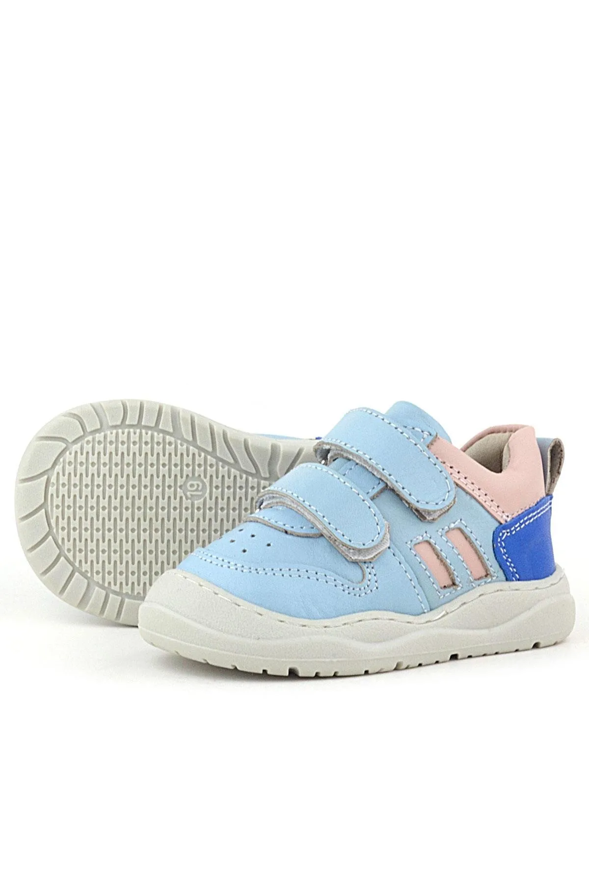 Schaggy Hakiki Deri Mavi Pudra Kız Bebek Spor Ayakkabı