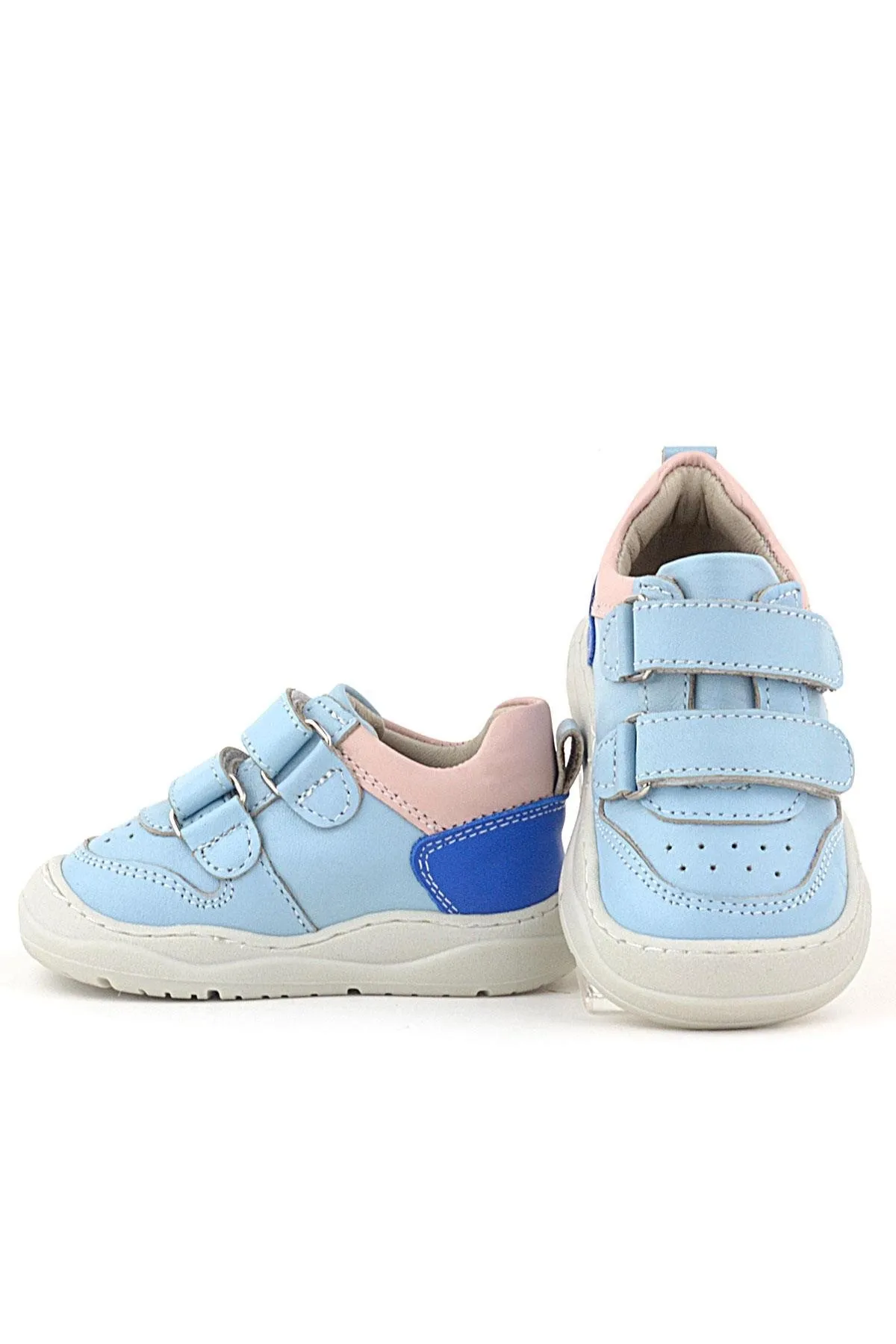 Schaggy Hakiki Deri Mavi Pudra Kız Bebek Spor Ayakkabı