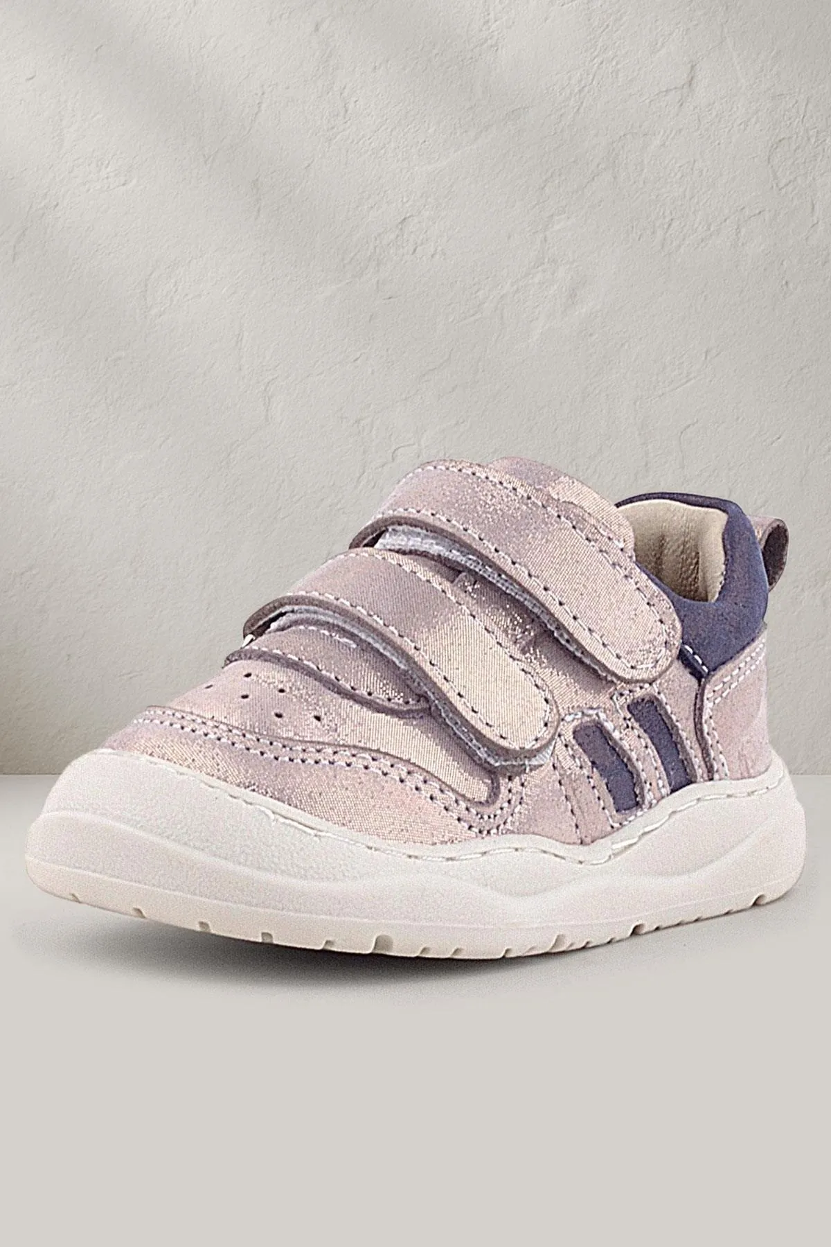 Schaggy Hakiki Deri Parlak Pudra Mor Bebek Spor Ayakkabı