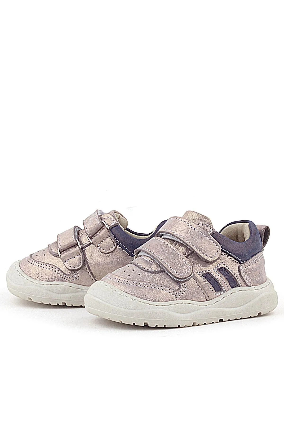 Schaggy Hakiki Deri Parlak Pudra Mor Bebek Spor Ayakkabı