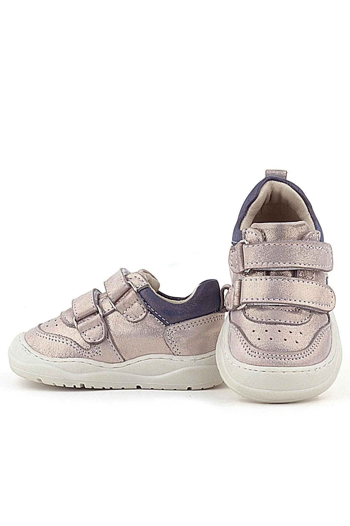 Schaggy Hakiki Deri Parlak Pudra Mor Bebek Spor Ayakkabı