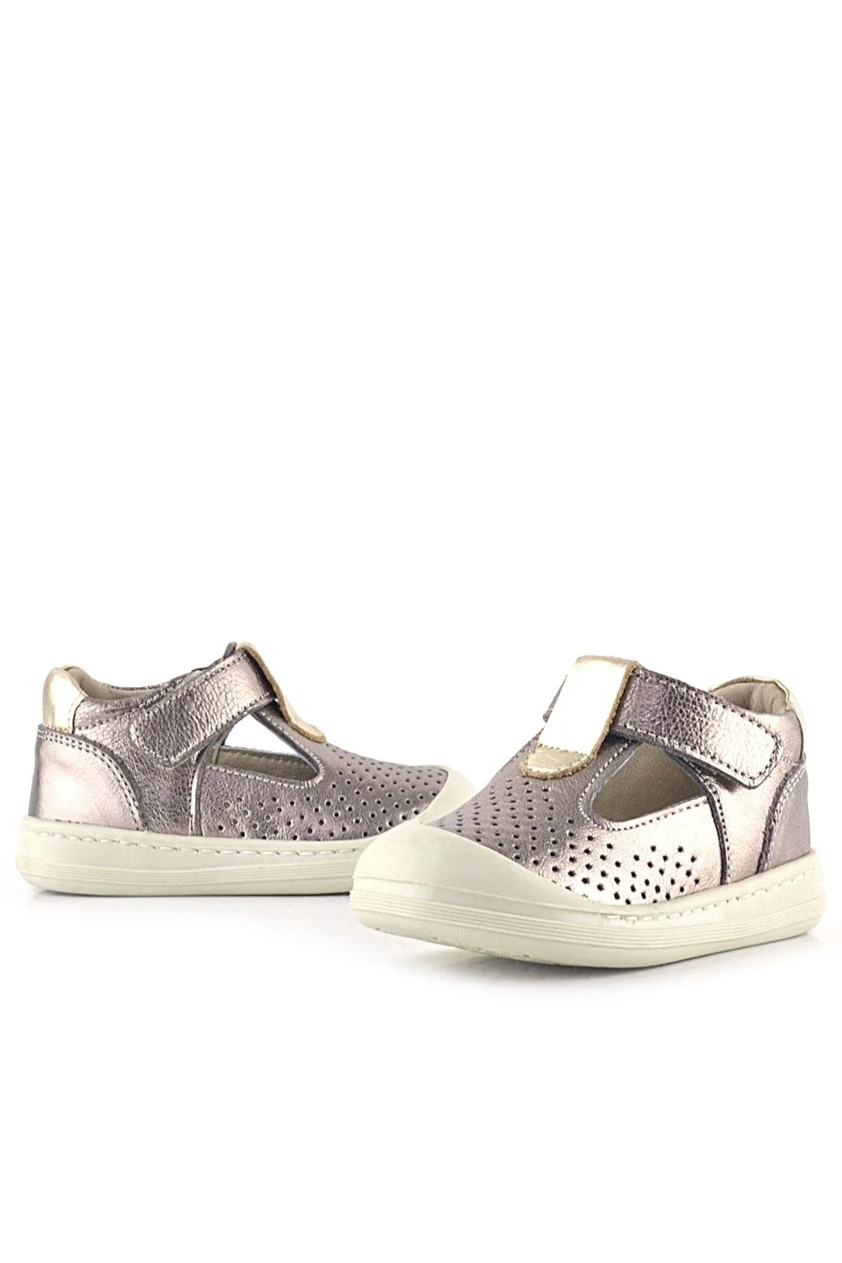 Shaun Hakiki Deri Altın Cırtlı Anatomik Kız Bebek Sandalet