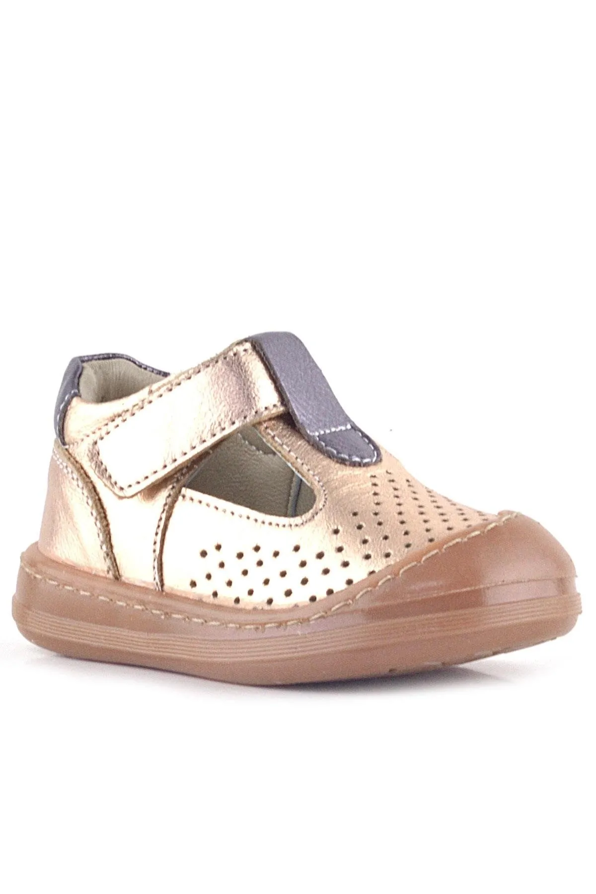 Shaun Hakiki Deri Bakır Cırtlı Anatomik Kız Bebek Sandalet