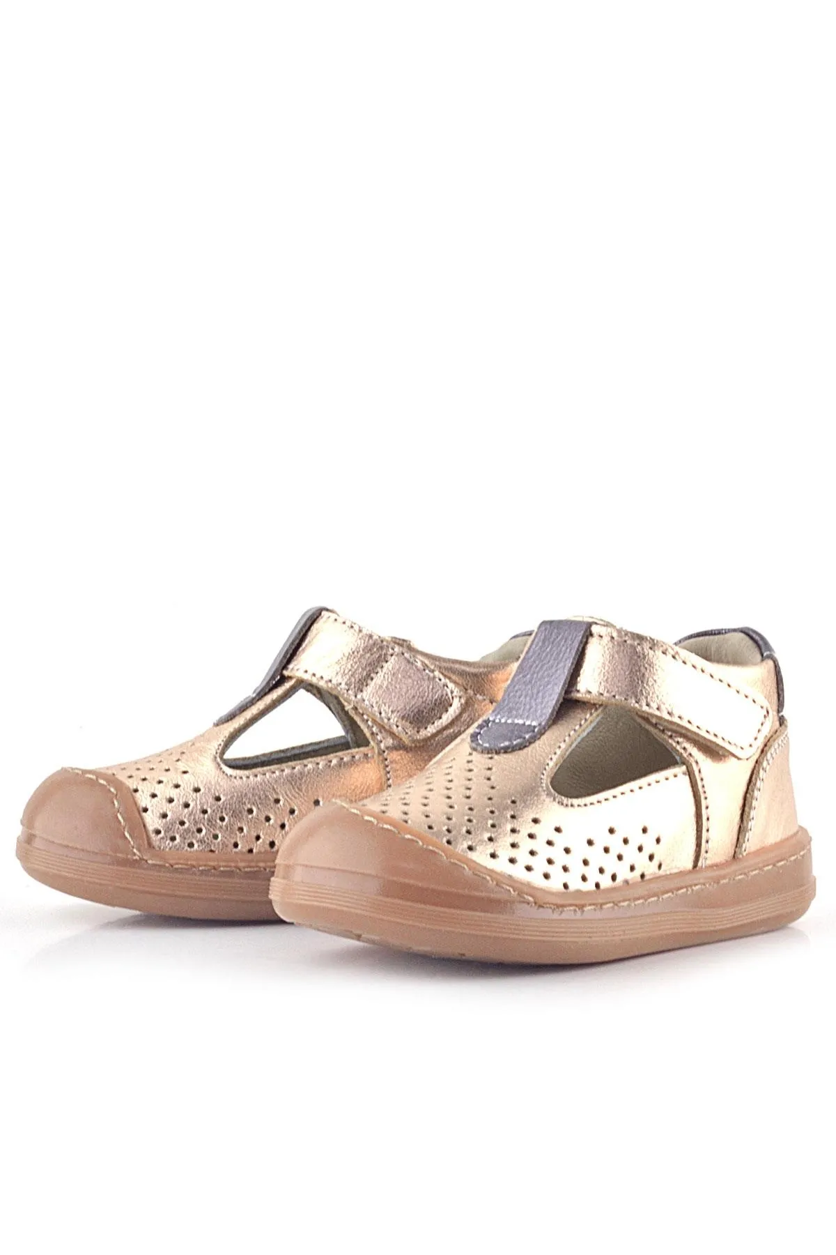 Shaun Hakiki Deri Bakır Cırtlı Anatomik Kız Bebek Sandalet