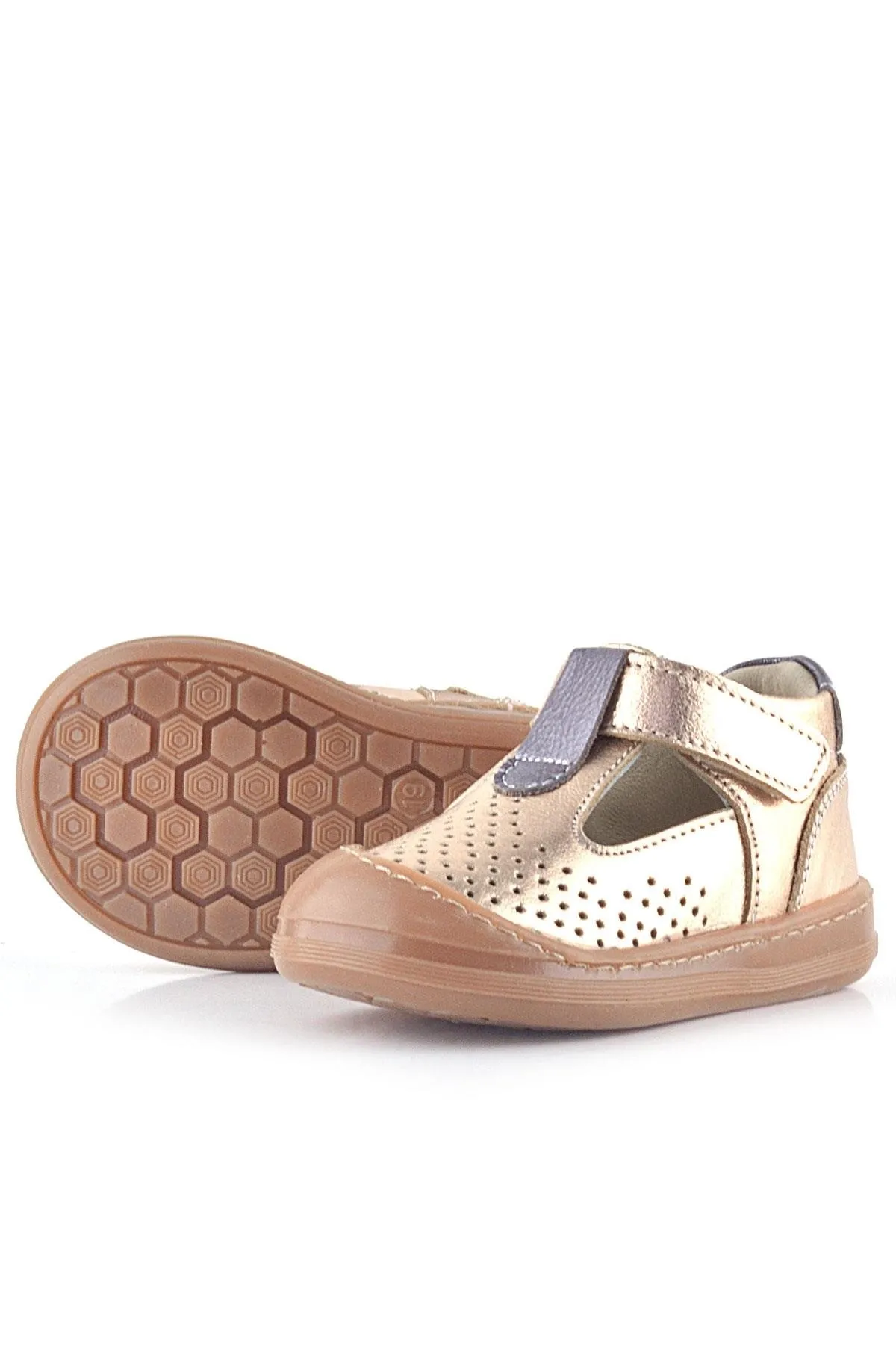 Shaun Hakiki Deri Bakır Cırtlı Anatomik Kız Bebek Sandalet