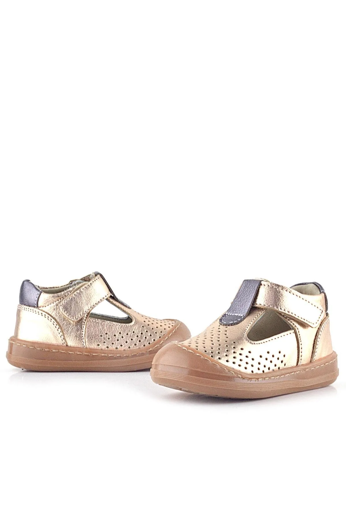 Shaun Hakiki Deri Bakır Cırtlı Anatomik Kız Bebek Sandalet