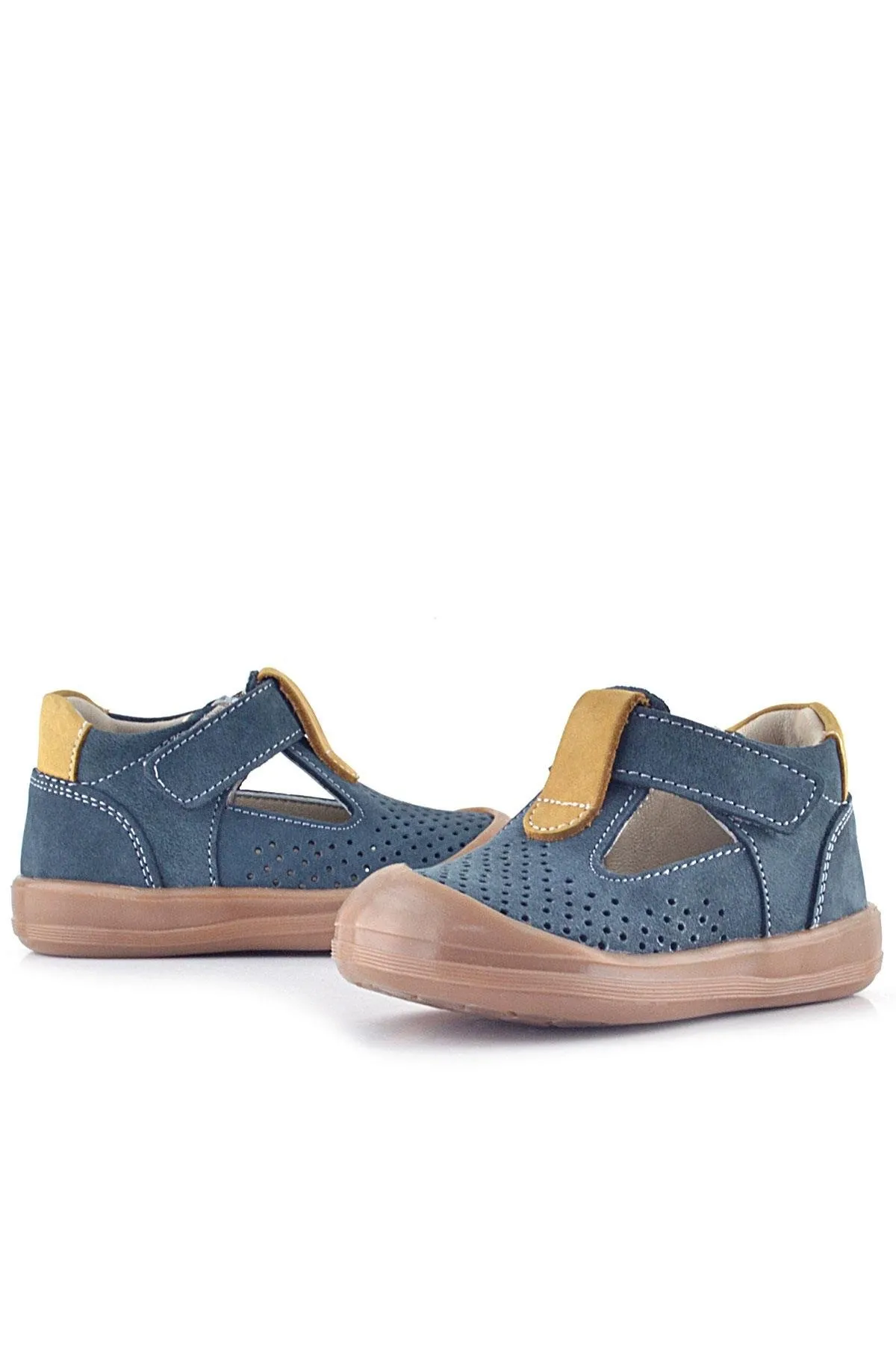 Shaun Hakiki Deri Gri Taba Cırtlı Anatomik Bebek Sandalet