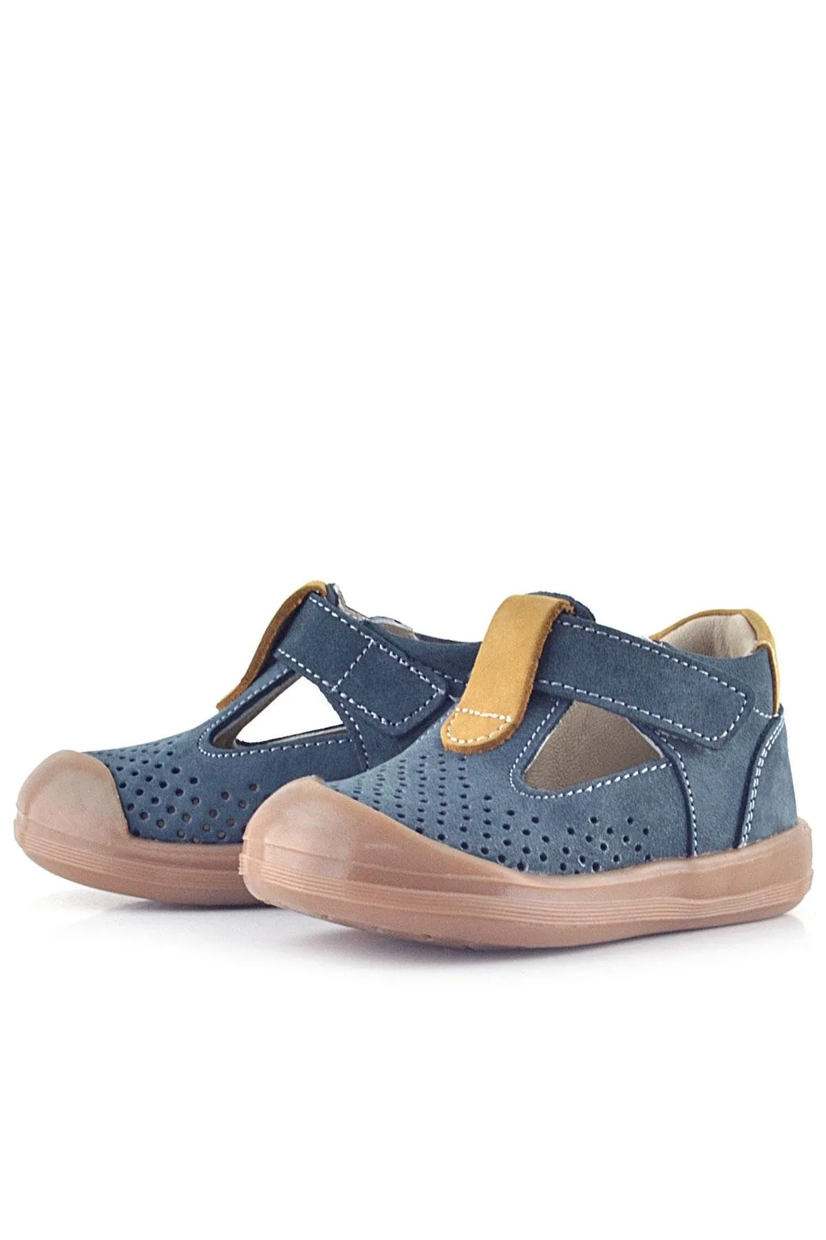 Shaun Hakiki Deri Gri Taba Cırtlı Anatomik Bebek Sandalet