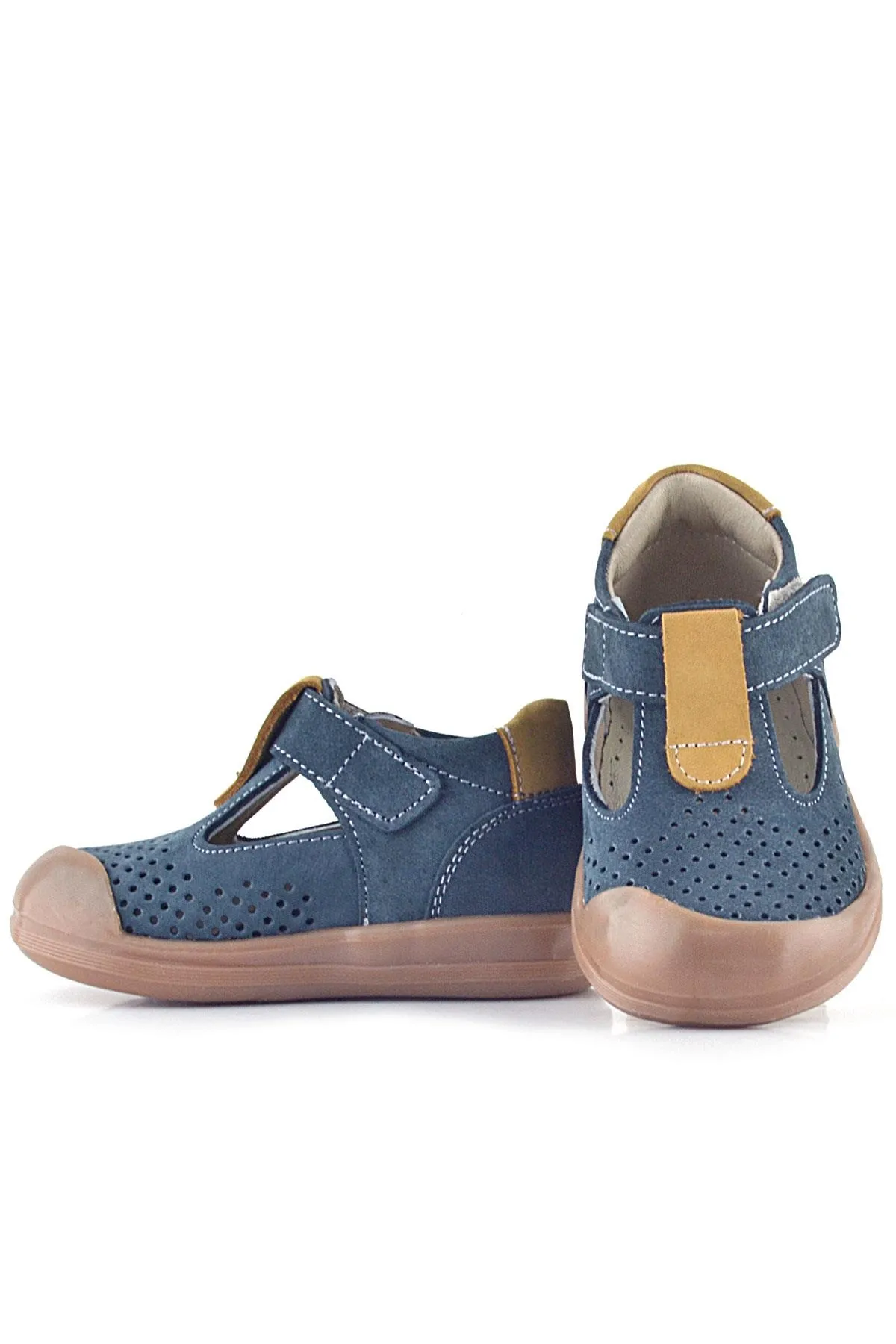 Shaun Hakiki Deri Gri Taba Cırtlı Anatomik Bebek Sandalet