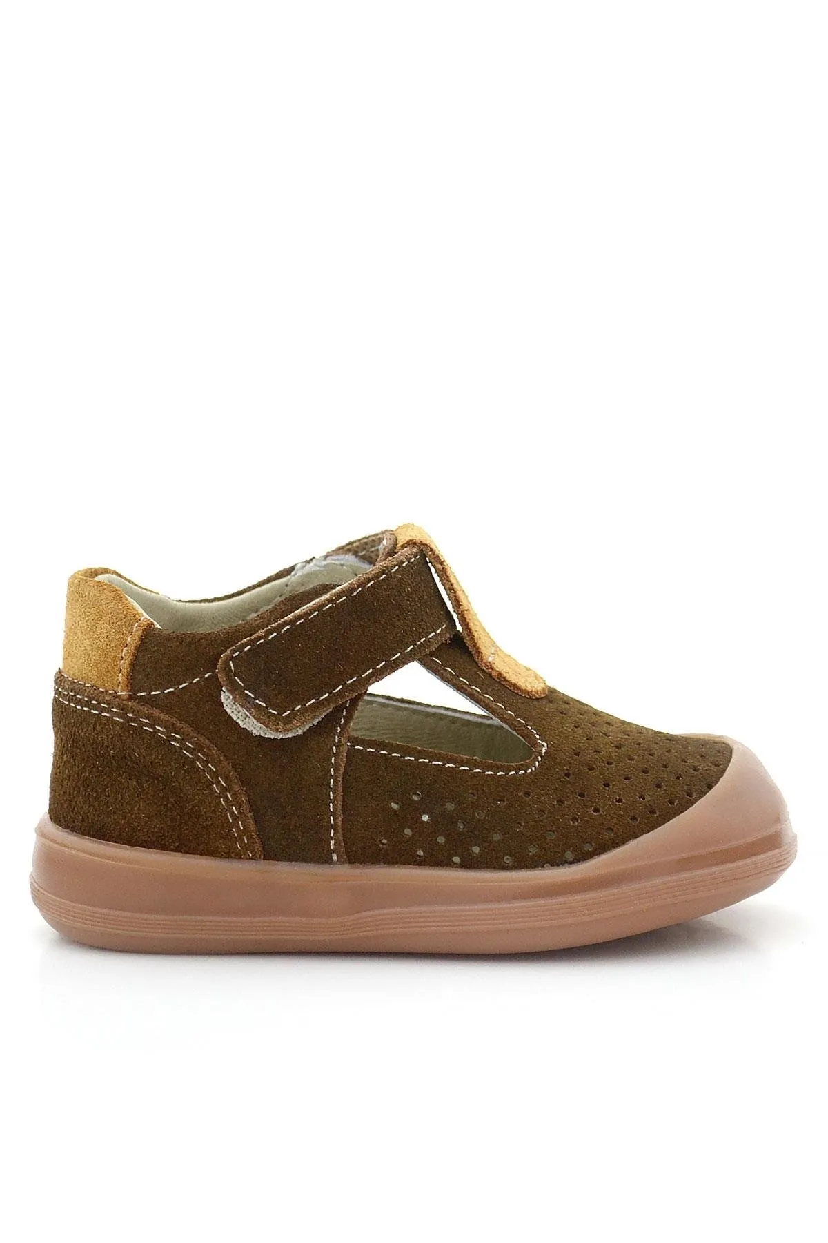 Shaun Hakiki Deri Kahverengi Taba Cırtlı Anatomik Bebek Sandalet