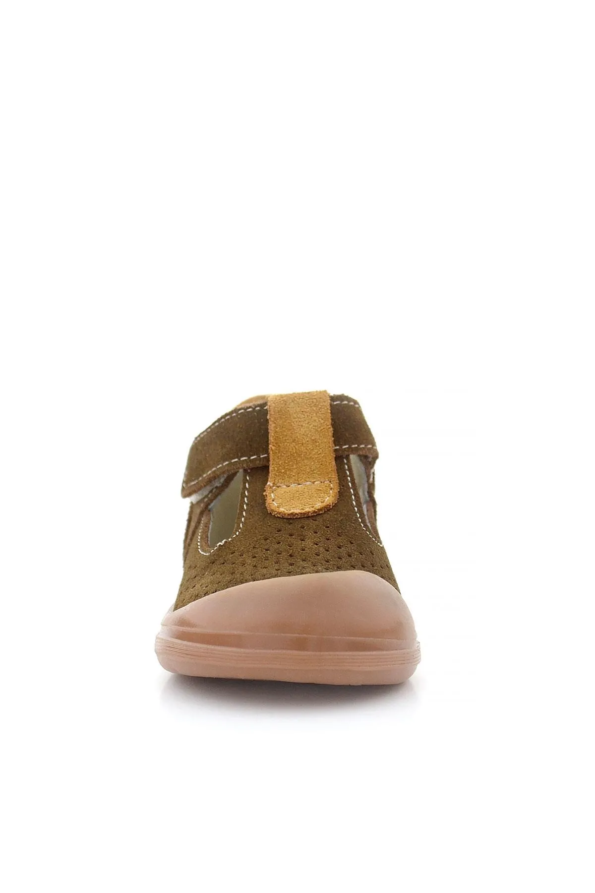 Shaun Hakiki Deri Kahverengi Taba Cırtlı Anatomik Bebek Sandalet