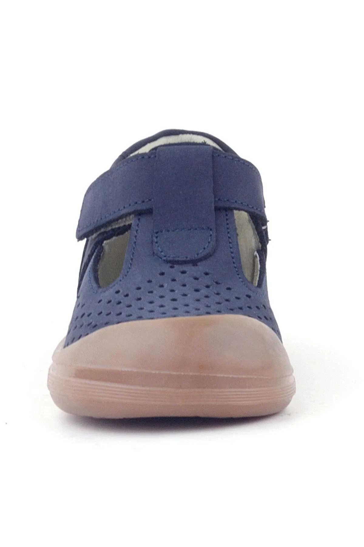 Shaun Hakiki Deri Koyu Lacivert Cırtlı Anatomik Bebek Sandalet