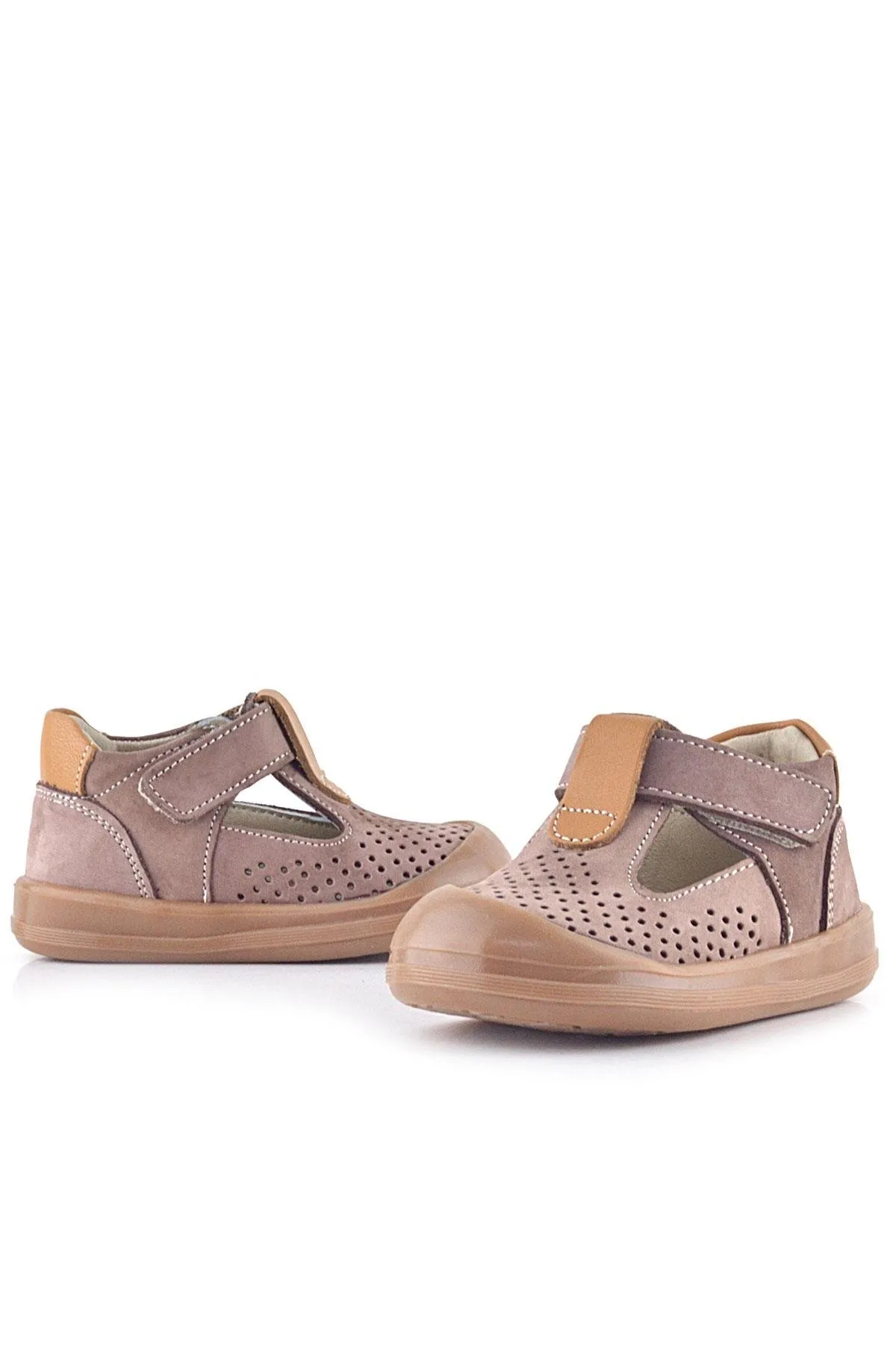 Shaun Hakiki Deri Kum Taba Cırtlı Anatomik Bebek Sandalet