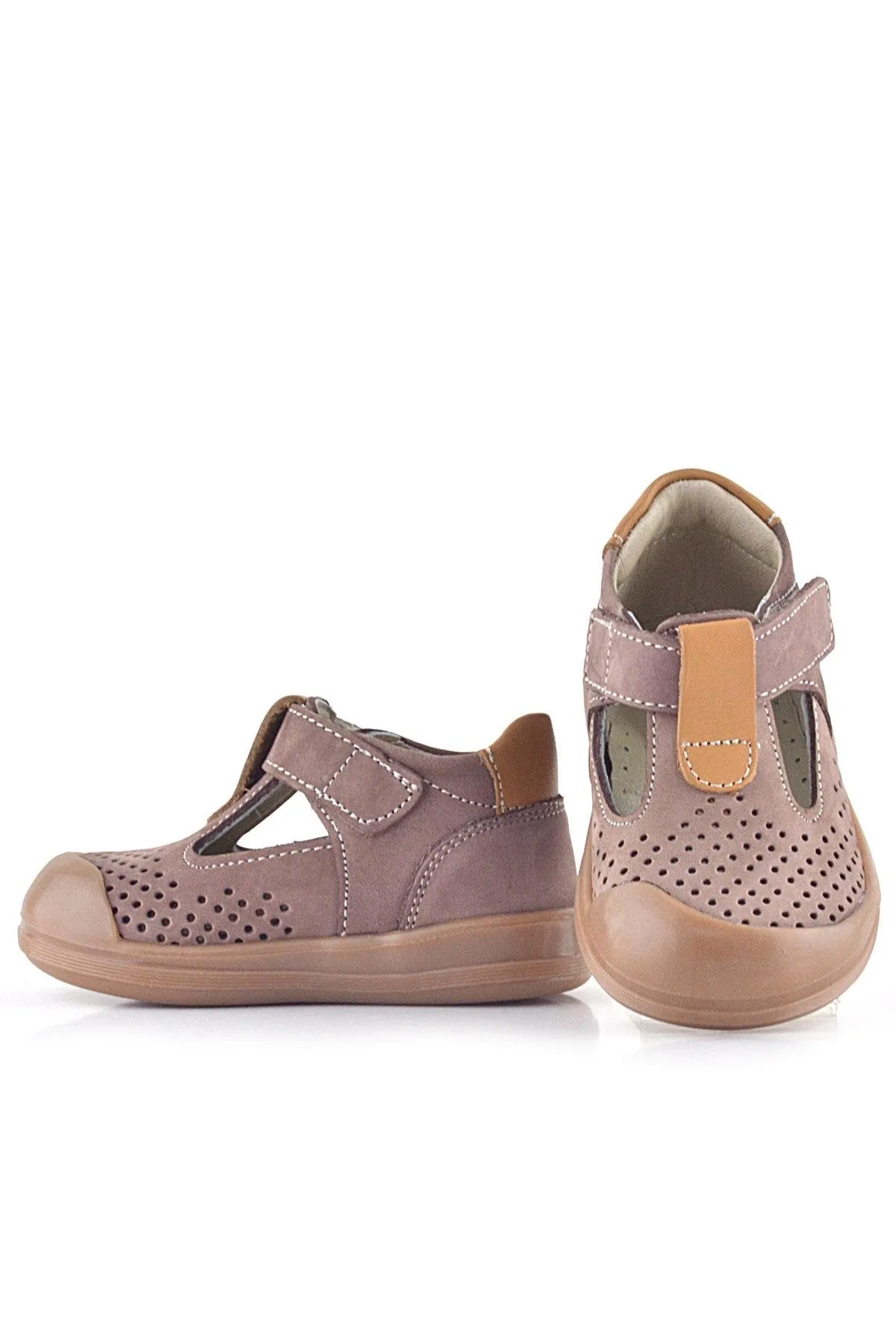 Shaun Hakiki Deri Kum Taba Cırtlı Anatomik Bebek Sandalet